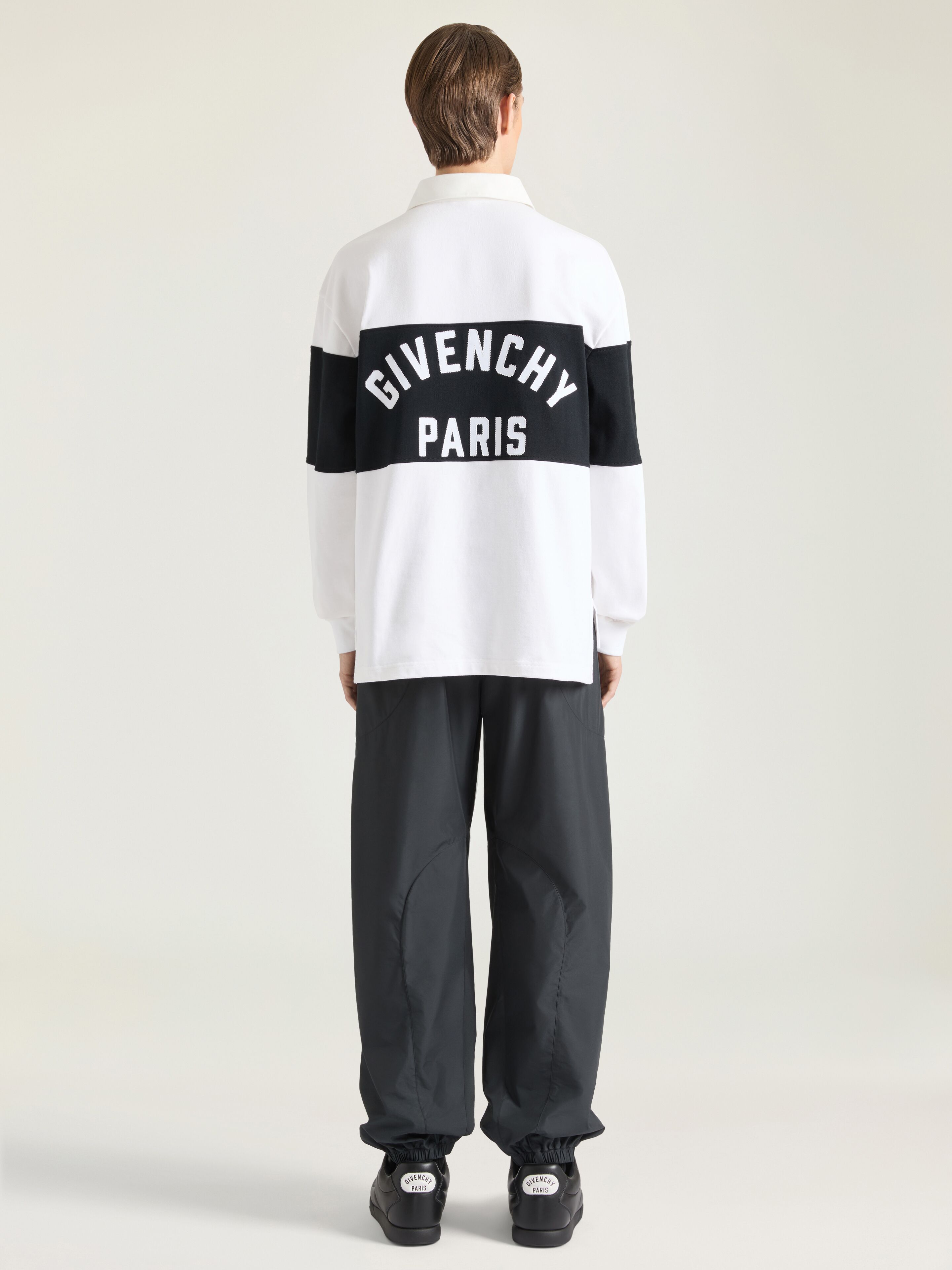 Bicolor polo in cotton with Givenchy Paris embroidery in - white