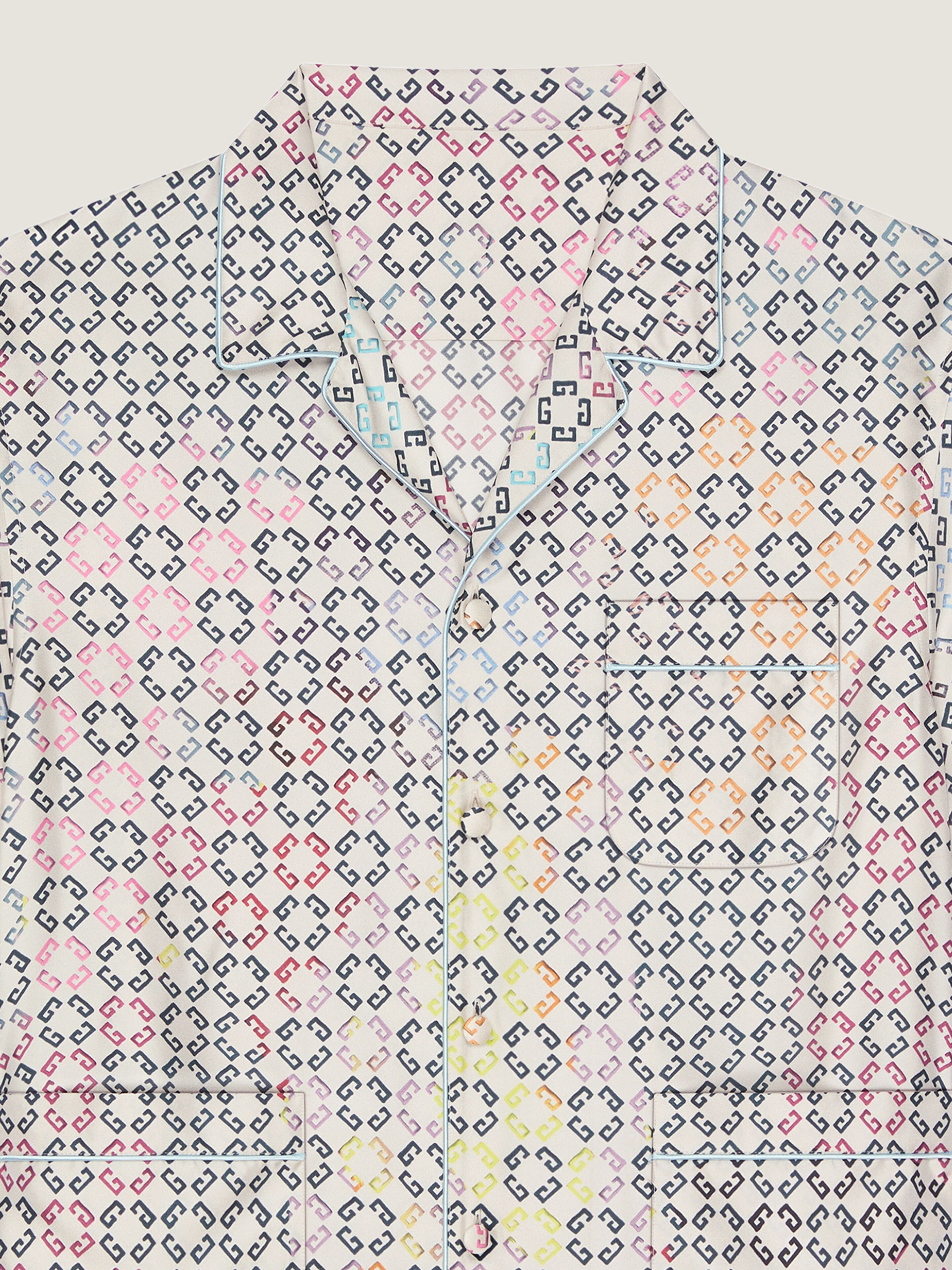 モノグラム 72 マルチカラー シルク パジャマシャツ - マルチカラー