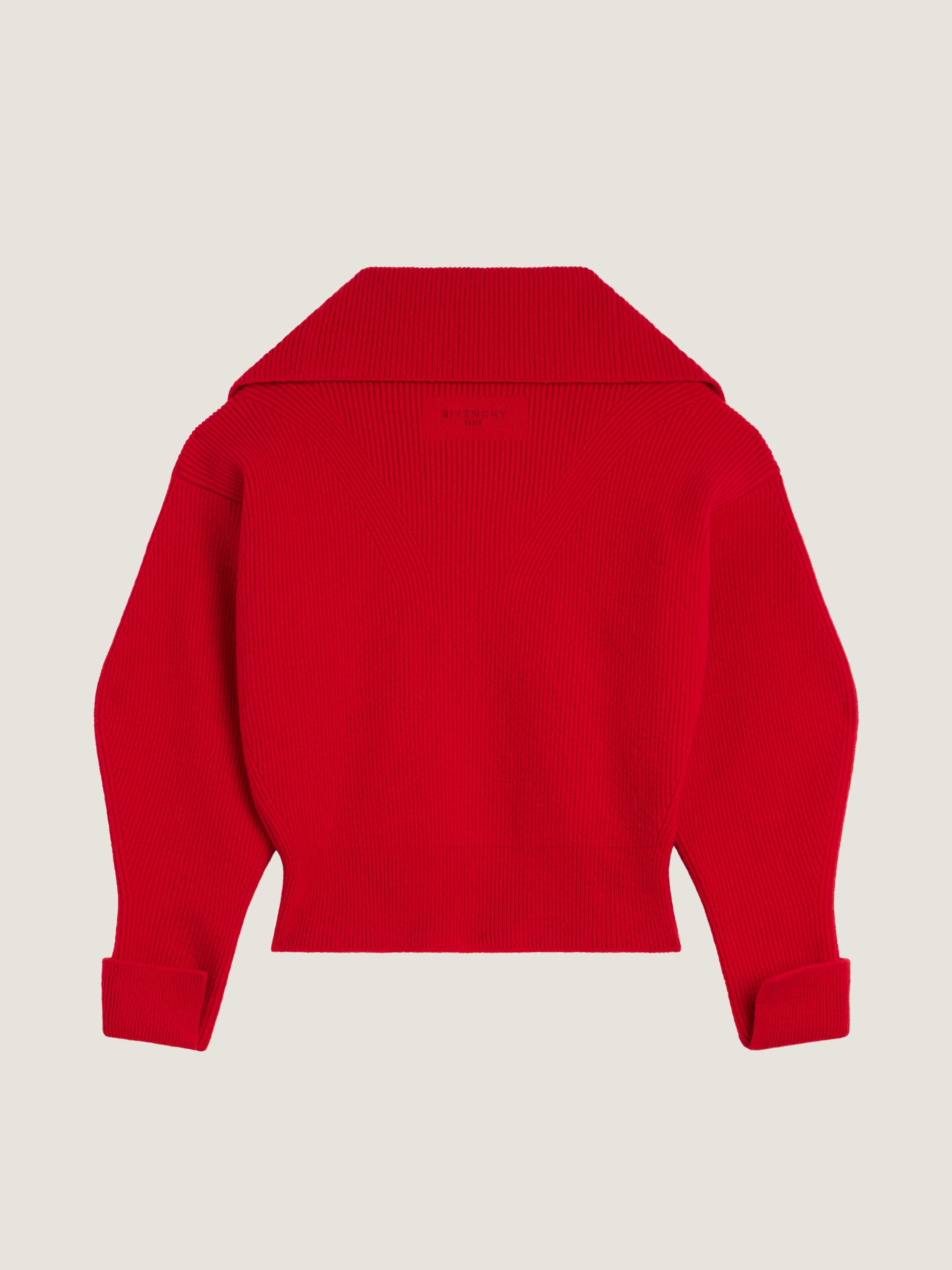 Zipped cardigan in wool and cashmere in - red - BWK01P4ZVV-600