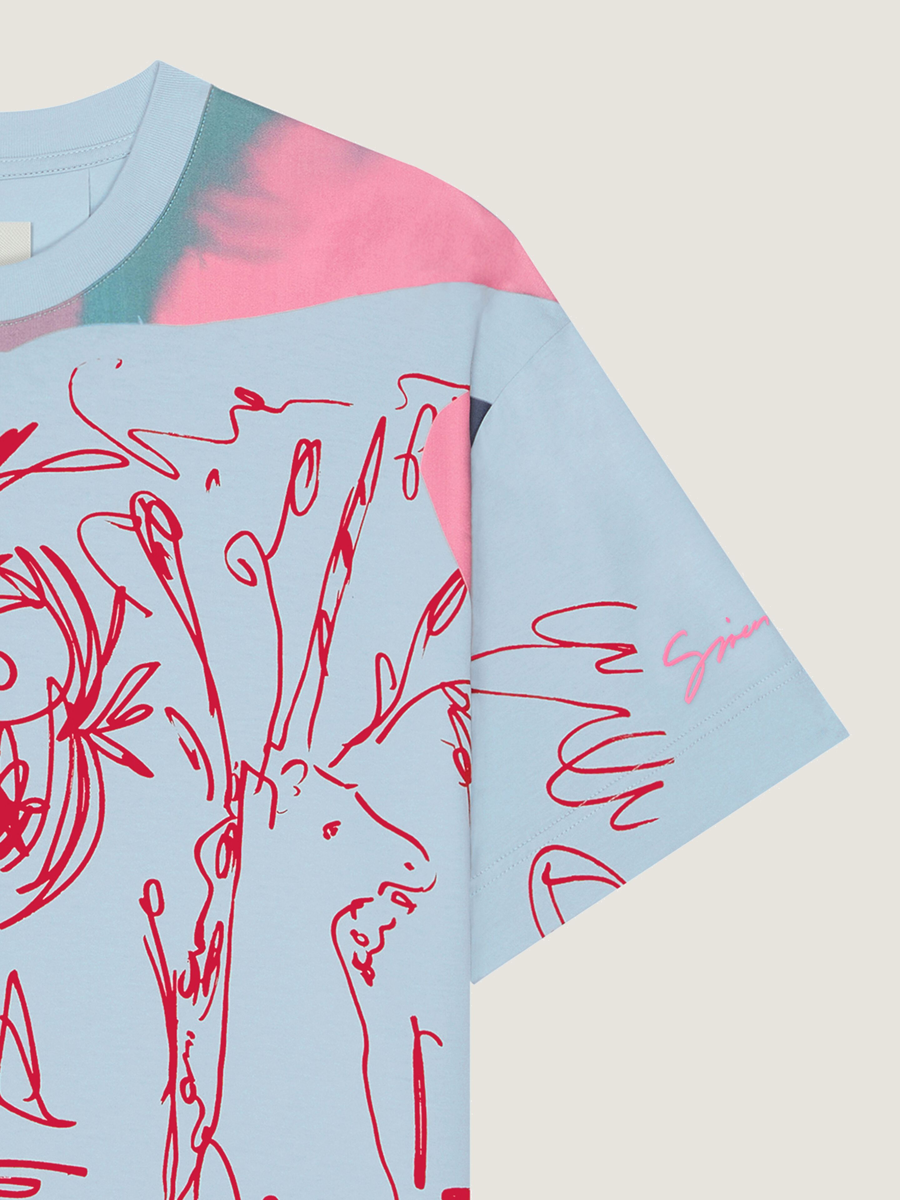 Printed multicolor t-shirt in cotton in - multicolored