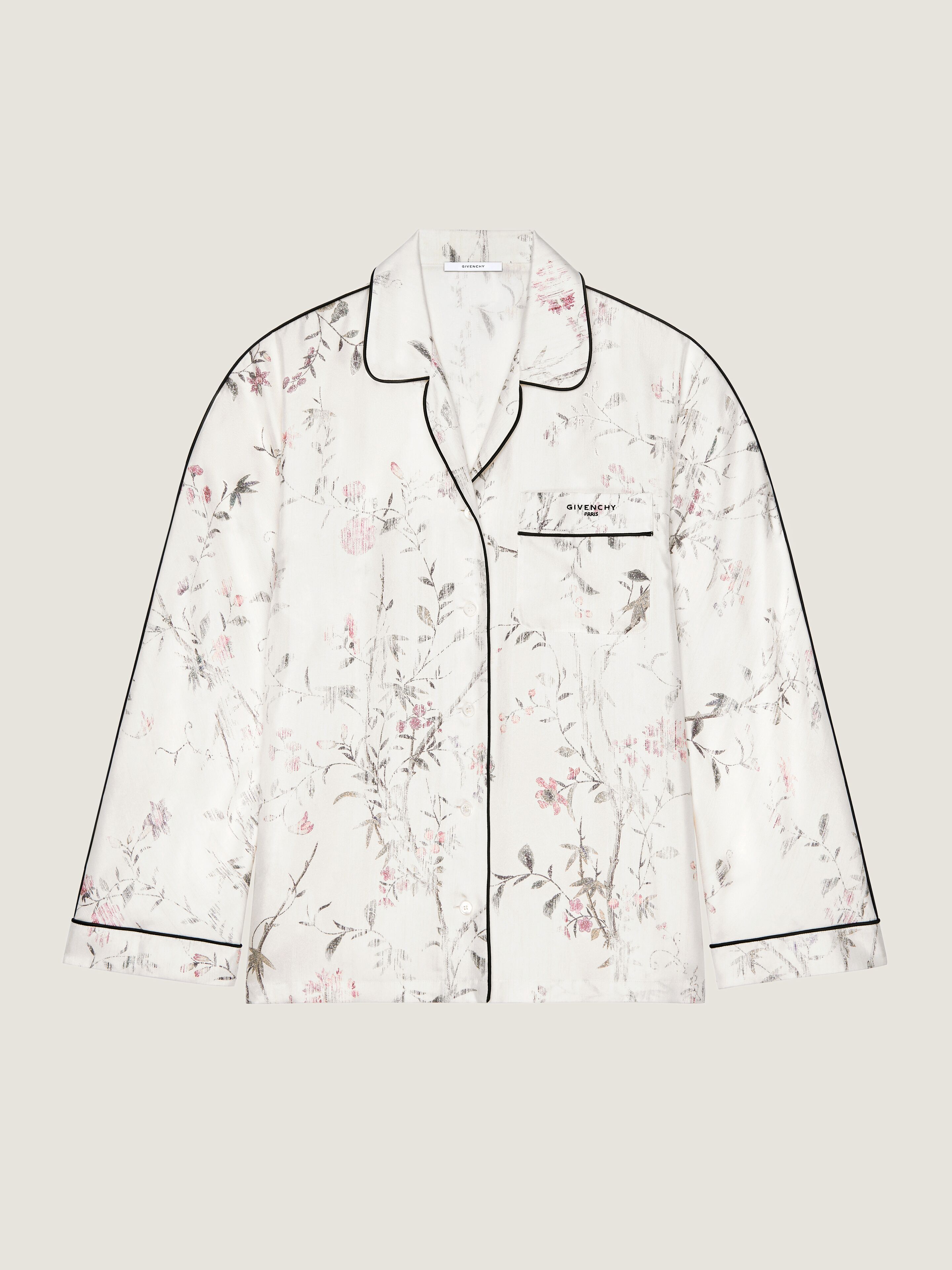 Givenchy Chemise De Pyjama En Soie À Imprimé Floral In White