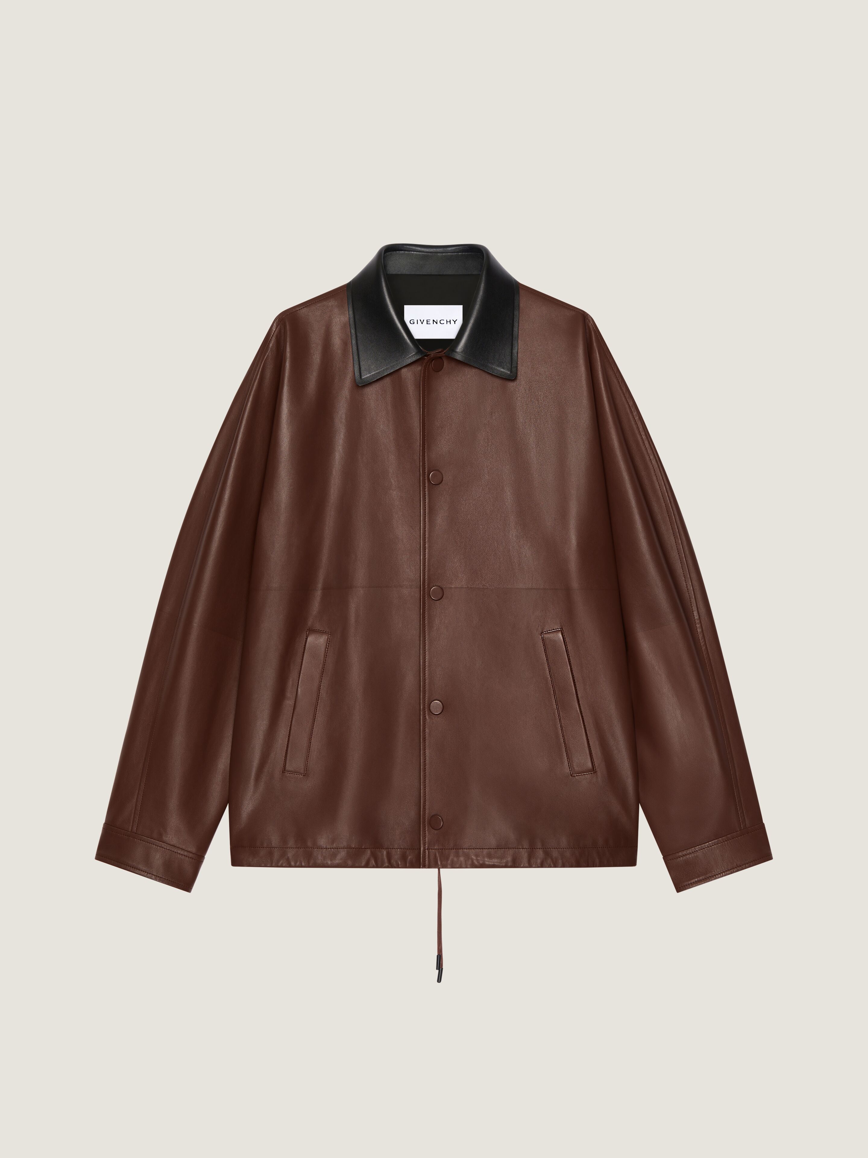 Couture Seam jacket in leather with Givenchy Paris in - dark