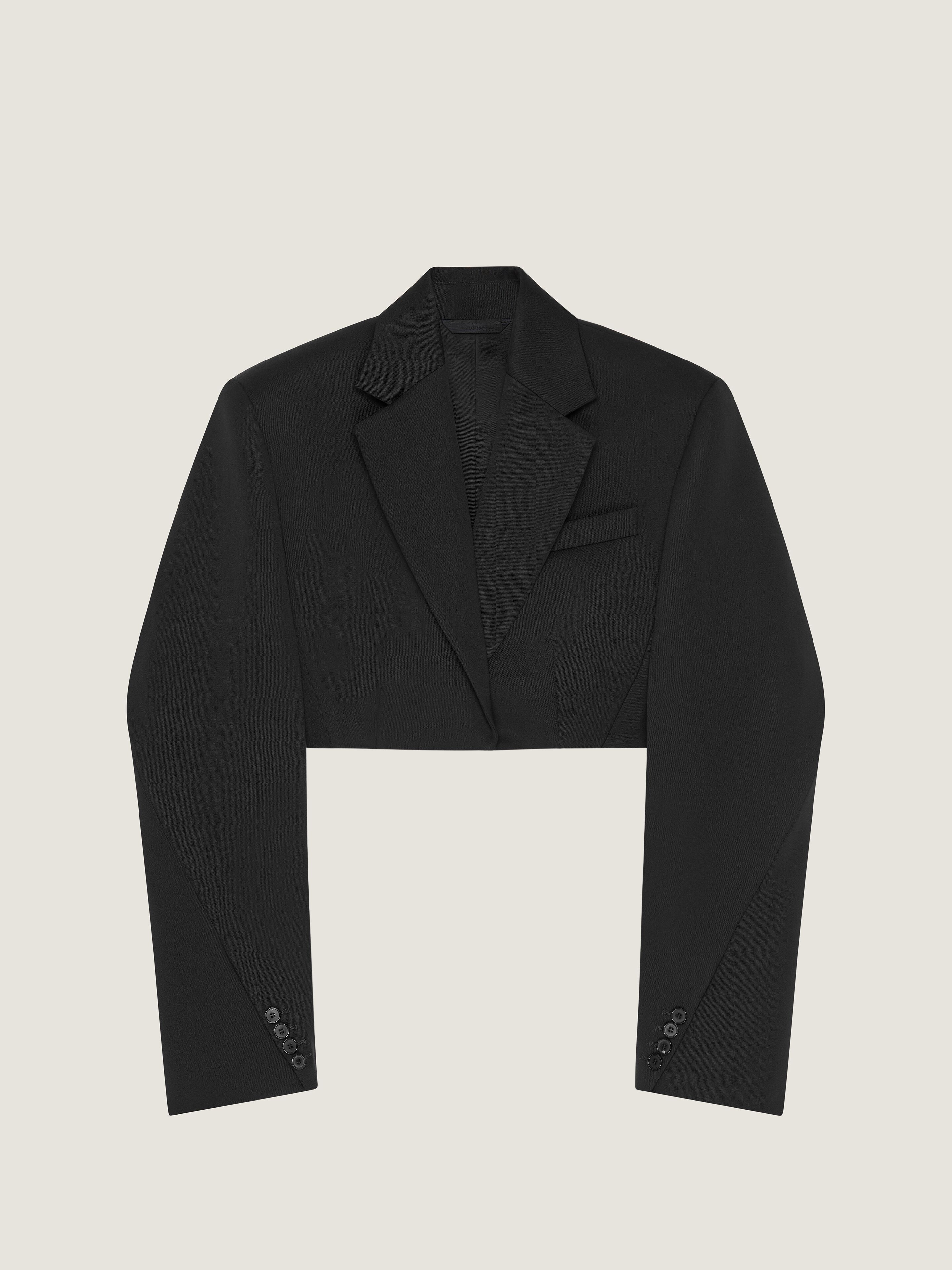 Givenchy Veste Cropped Cocoon En Laine In Black