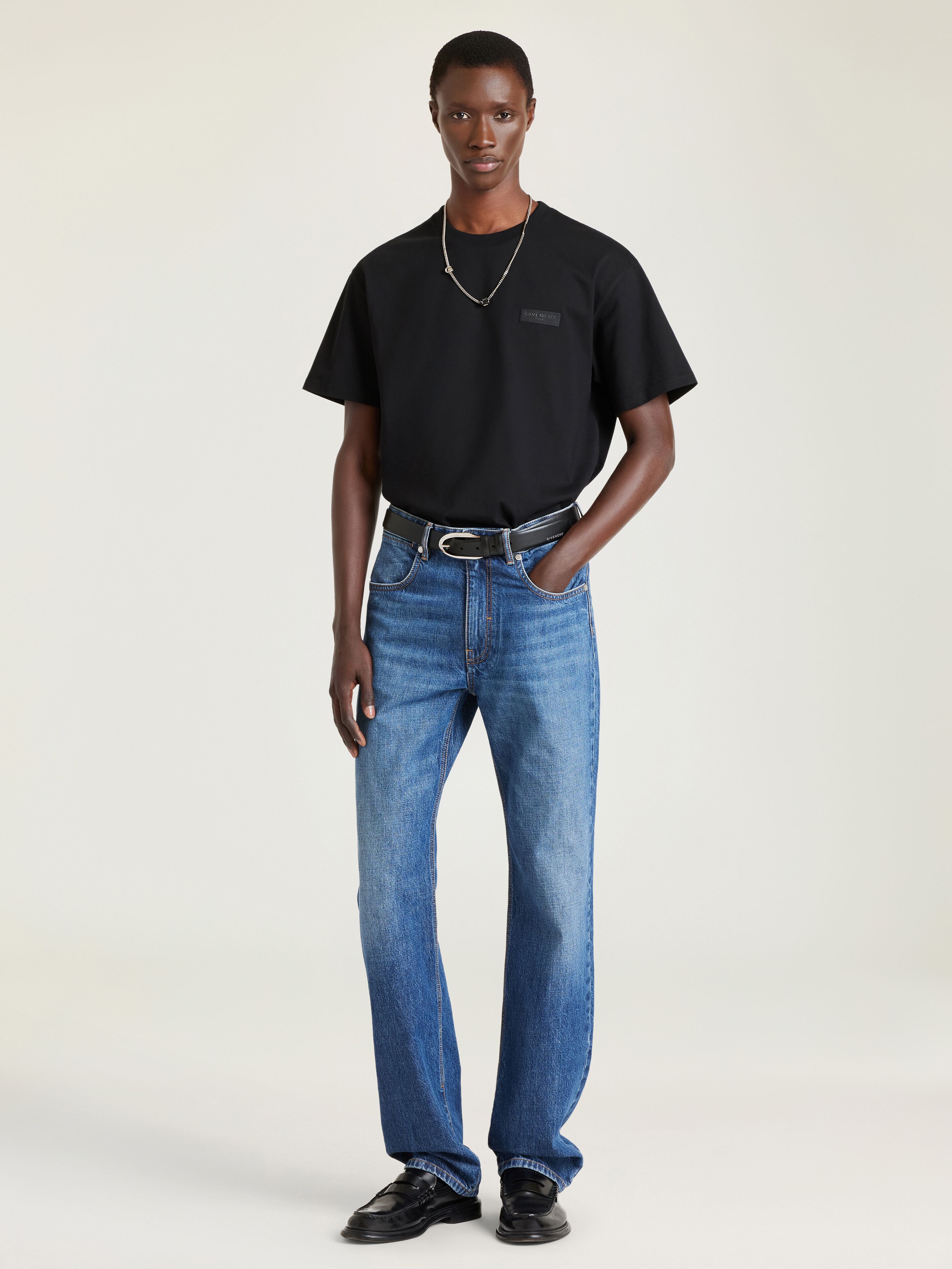 T-shirt in cotton with Givenchy Paris gros grain in - black