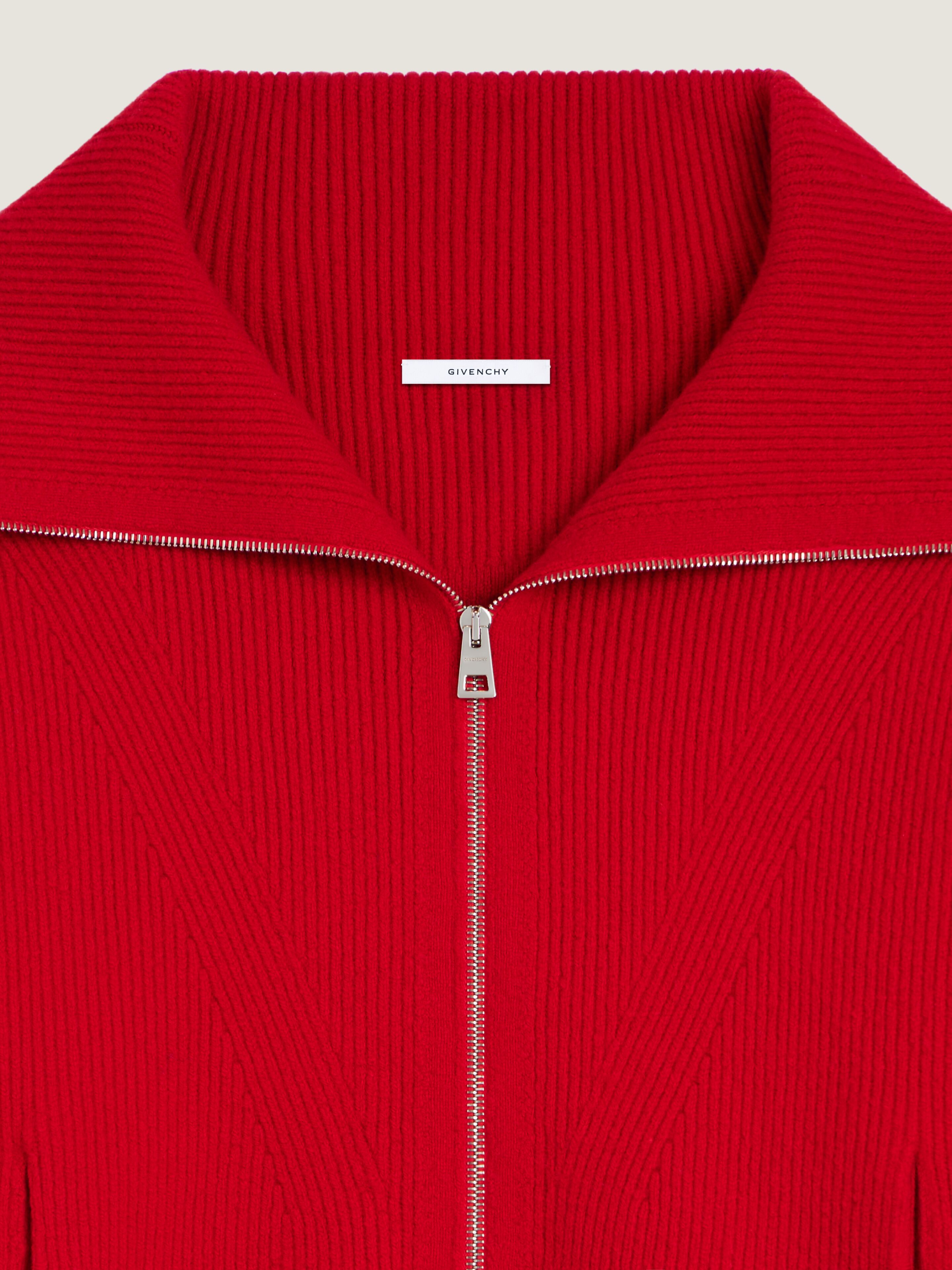 Zipped cardigan in wool and cashmere in - red - BWK01P4ZVV-600