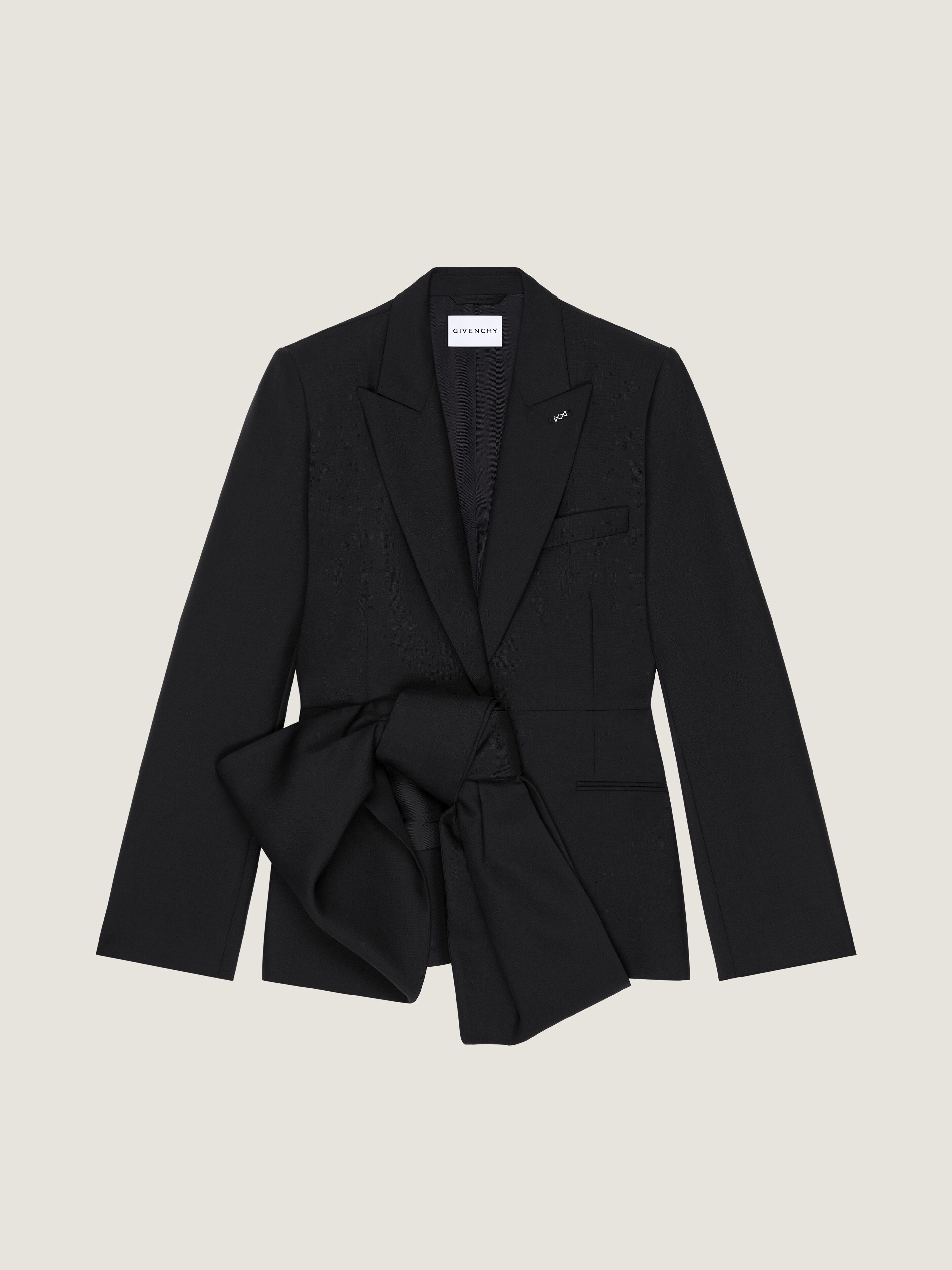 Givenchy Single-breasted Jacket In Wool And Mohair With Bow In Black