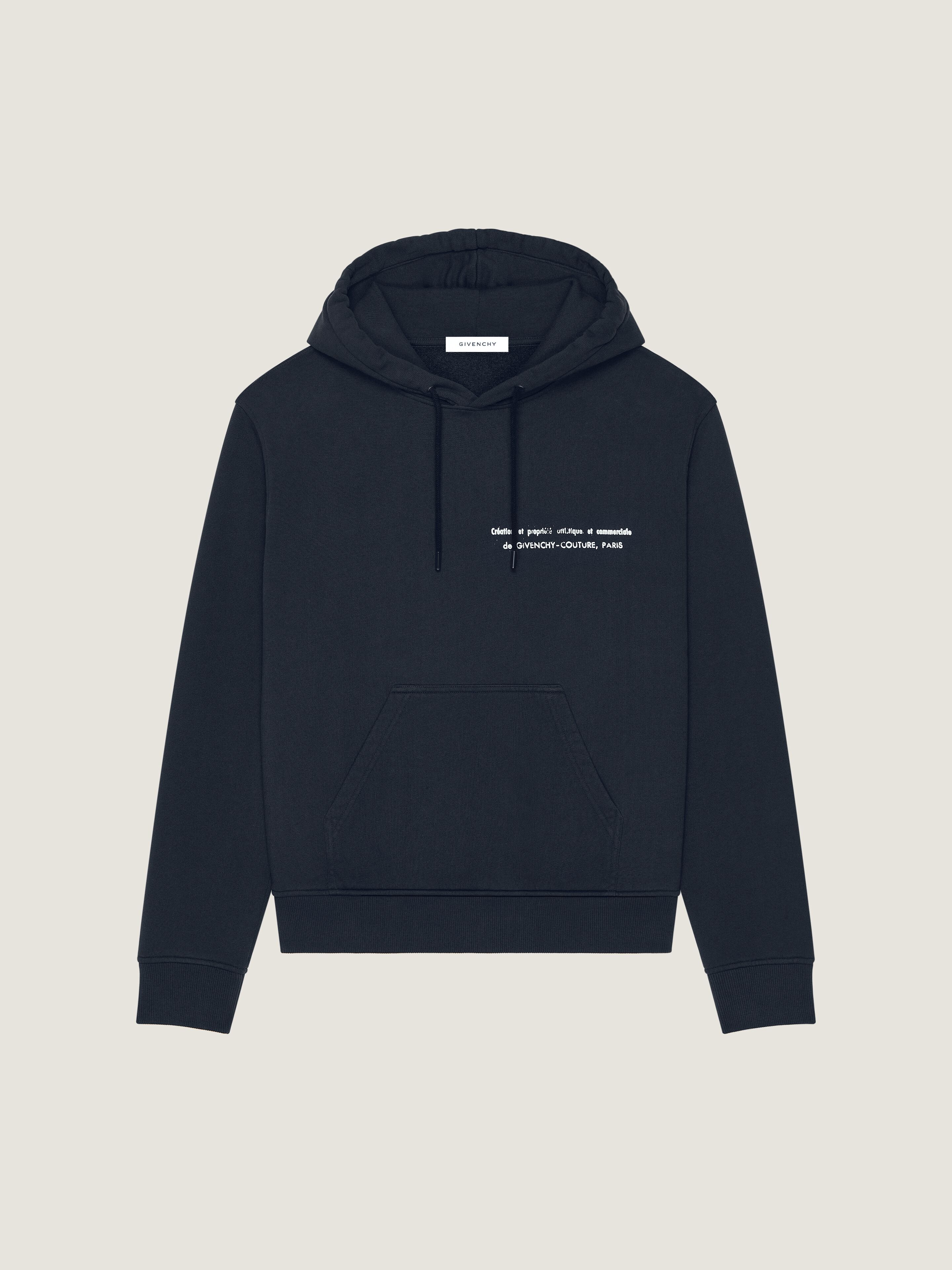 Couture Seam hoodie in fleece with Archives print in - night blue