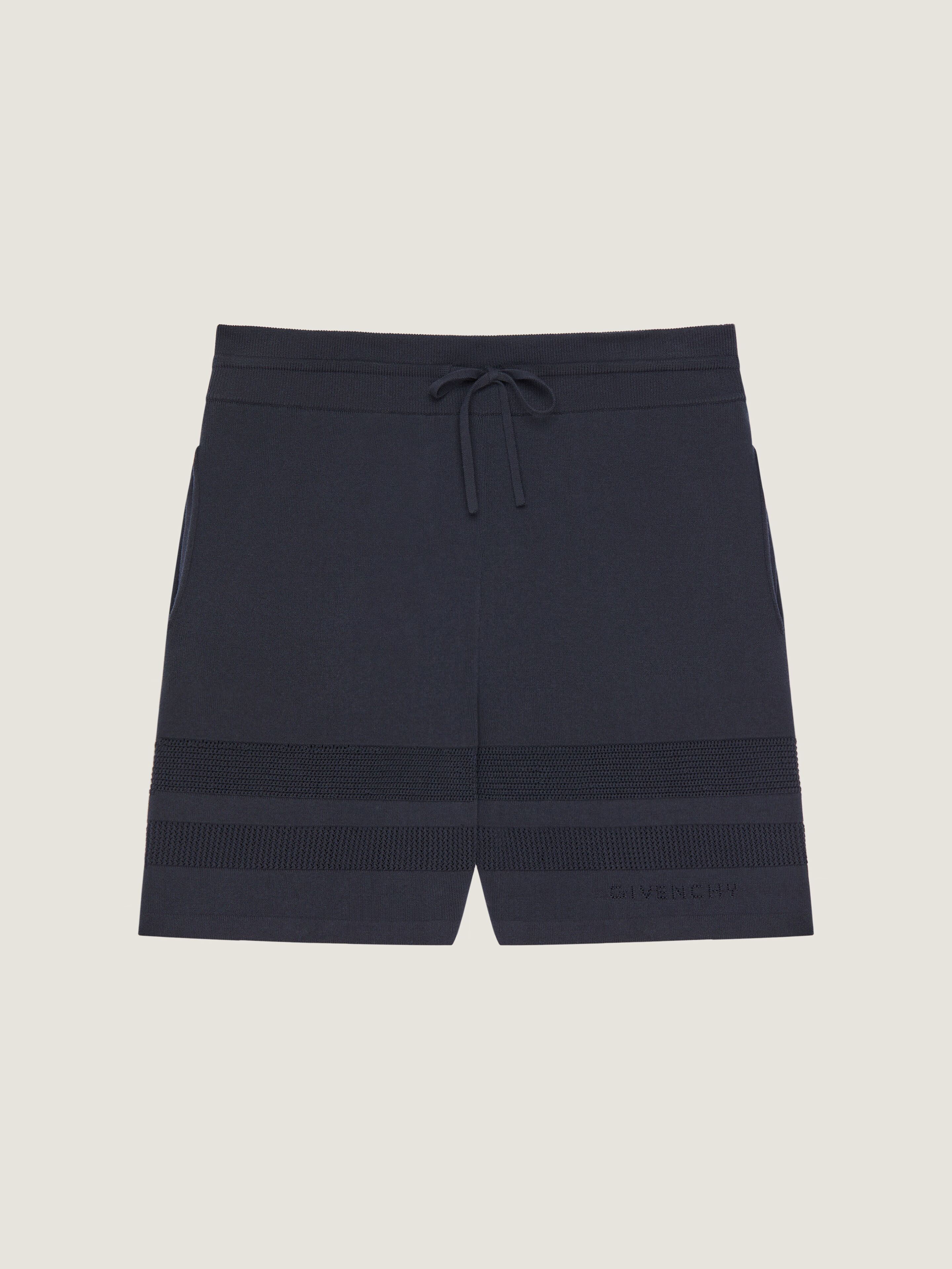 Knitted shorts with mesh details in - dark navy - BM51P04YPA-499