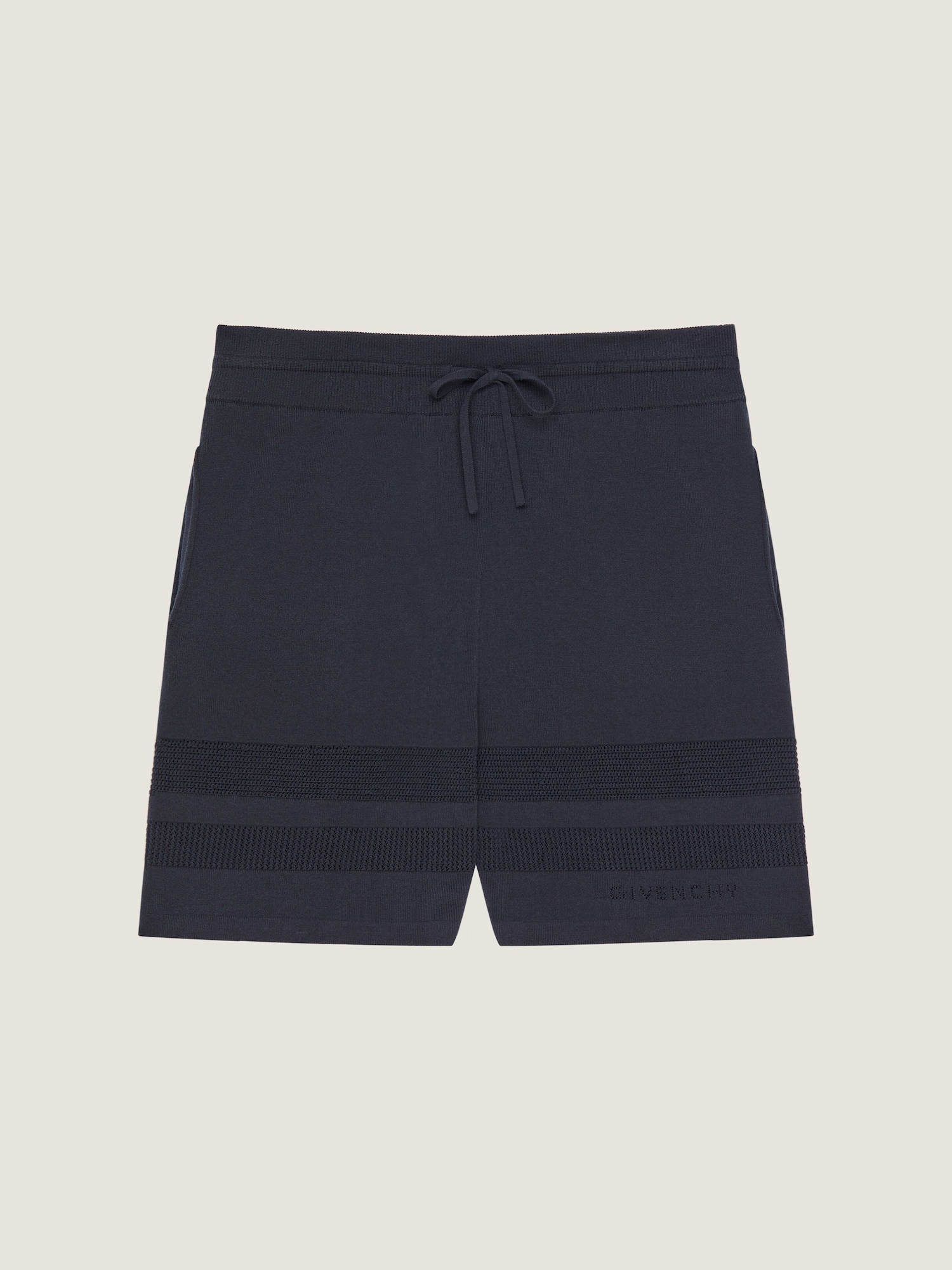 Knitted shorts with mesh details