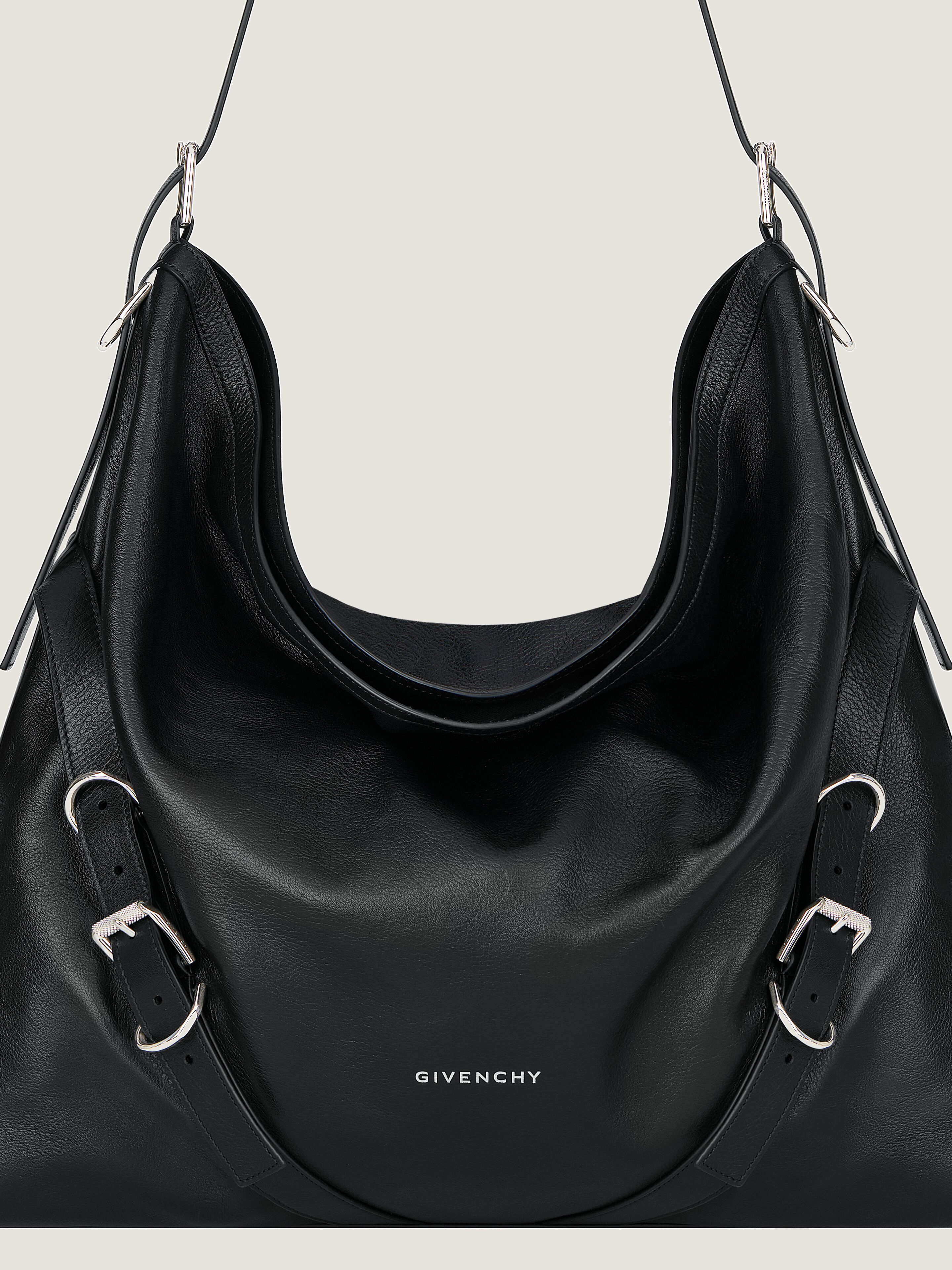 【関税&送料込】Givenchy Voyou Large Big Buckle Large Voyou bag in grained leather in - black | Givenchy US