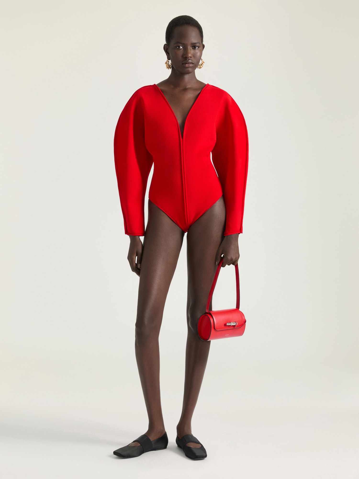Cocoon bodysuit in engineered knit