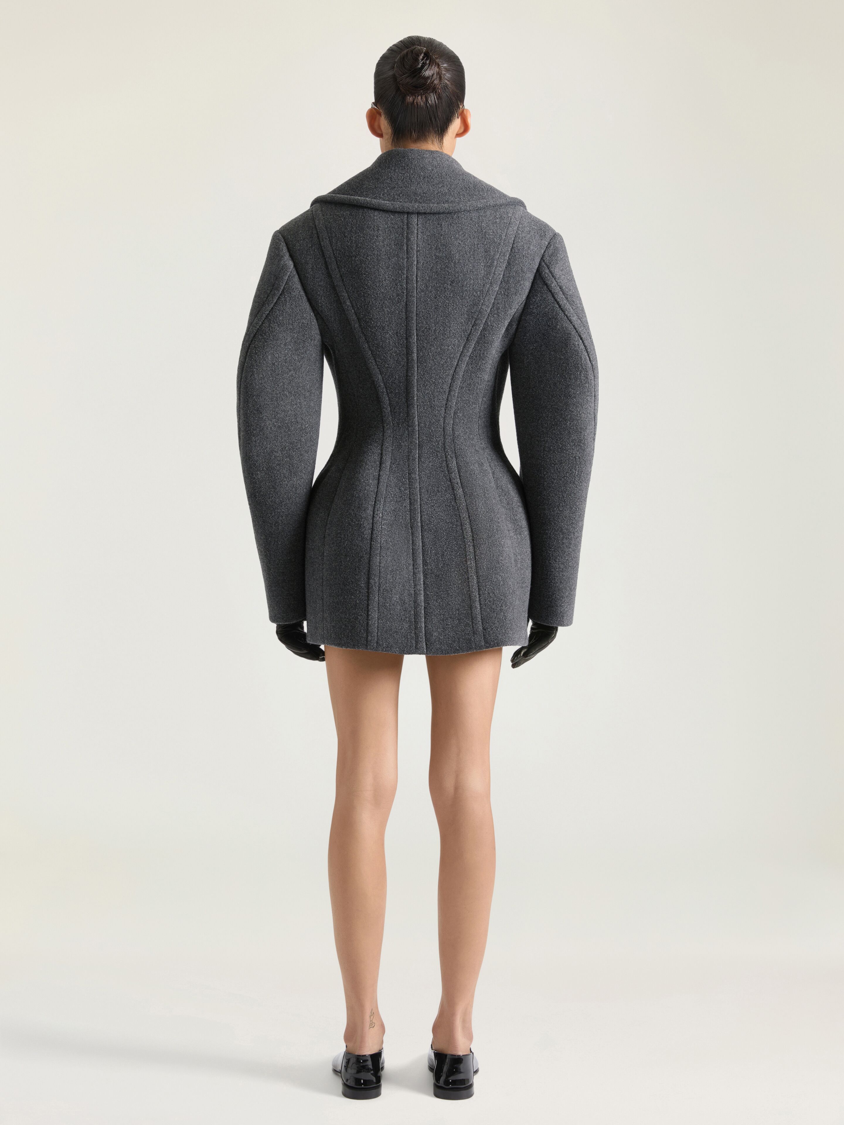 Cocoon peacoat in wool in - slate blend - BWC0E7166J-033 | Givenchy US