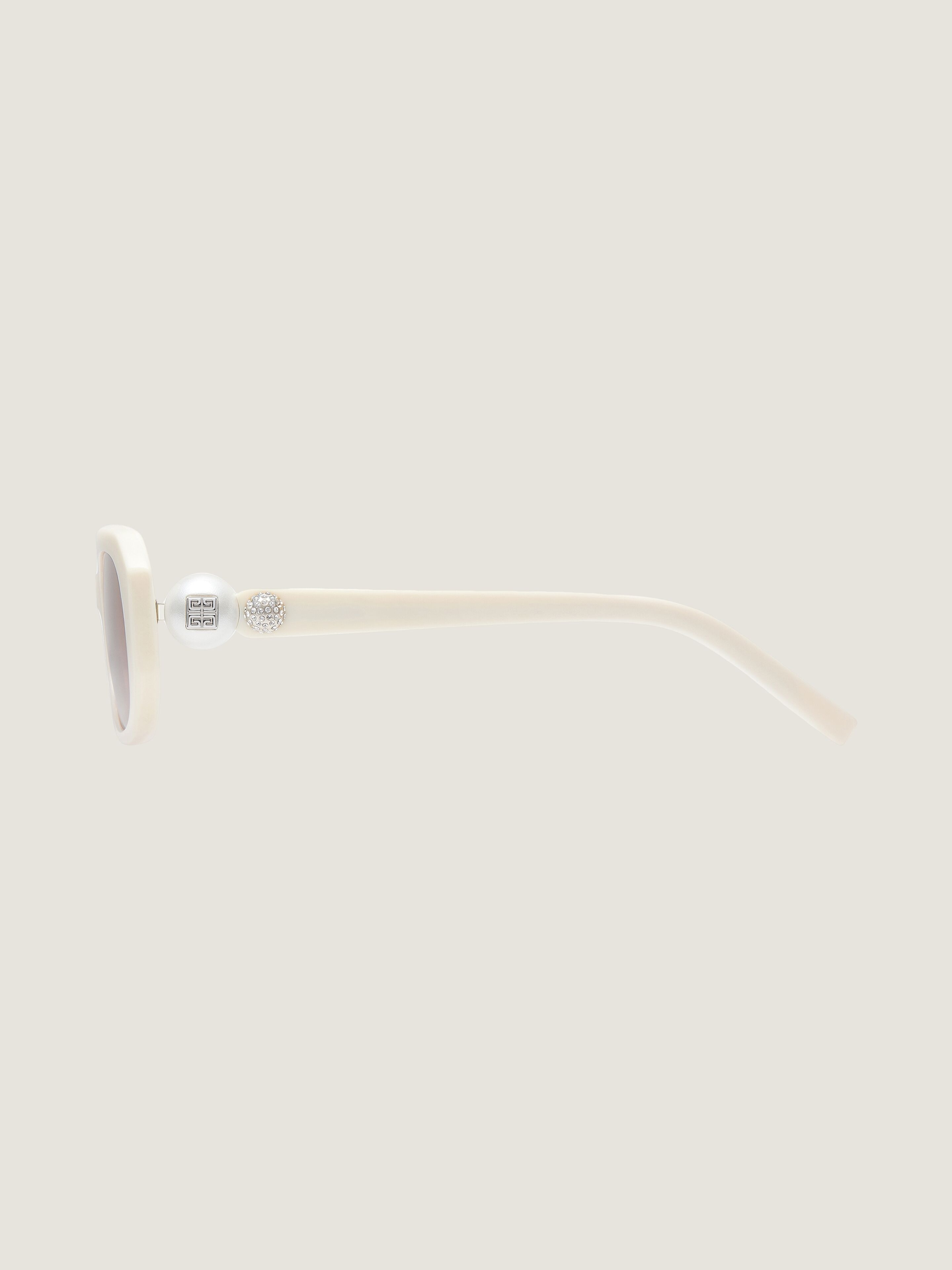 4G Pearl sunglasses in acetate with crystals in - ivory/pink