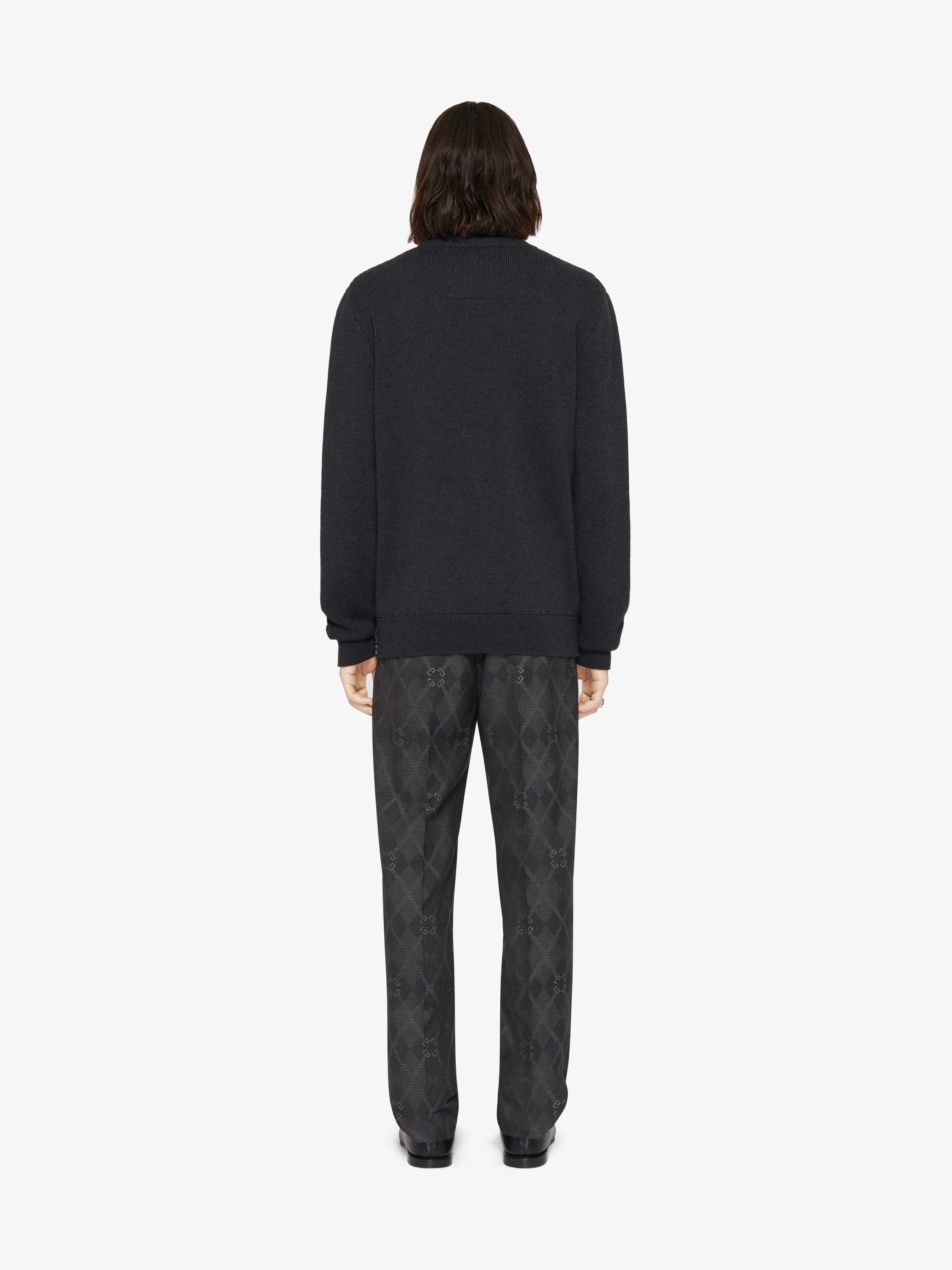 Sweater in monogram 72 argyle wool in - black | Givenchy US Sweater in monogram 72 argyle wool in - black | Givenchy US