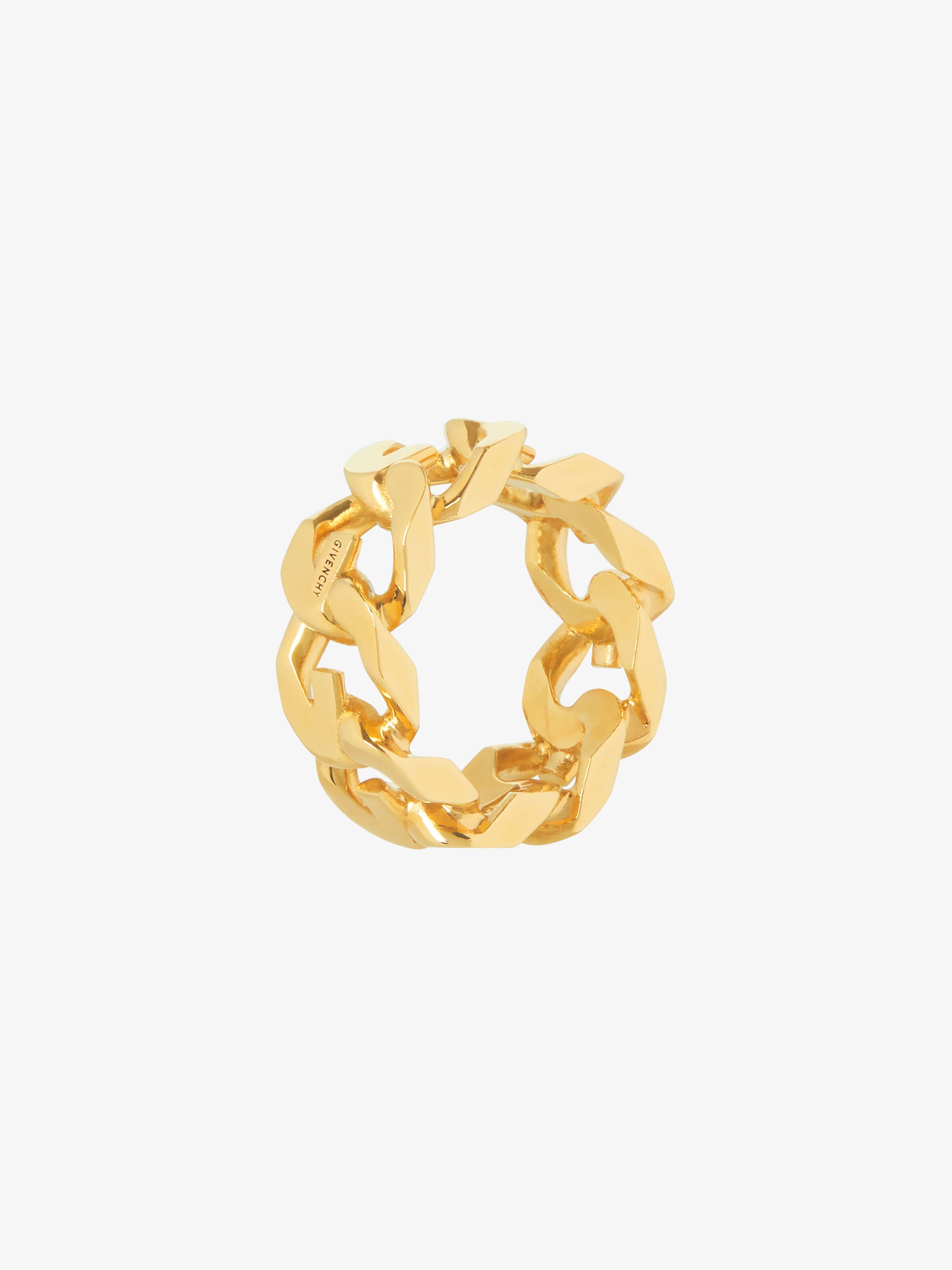 Shop Givenchy G Chain Ring In Metal In Golden Yellow