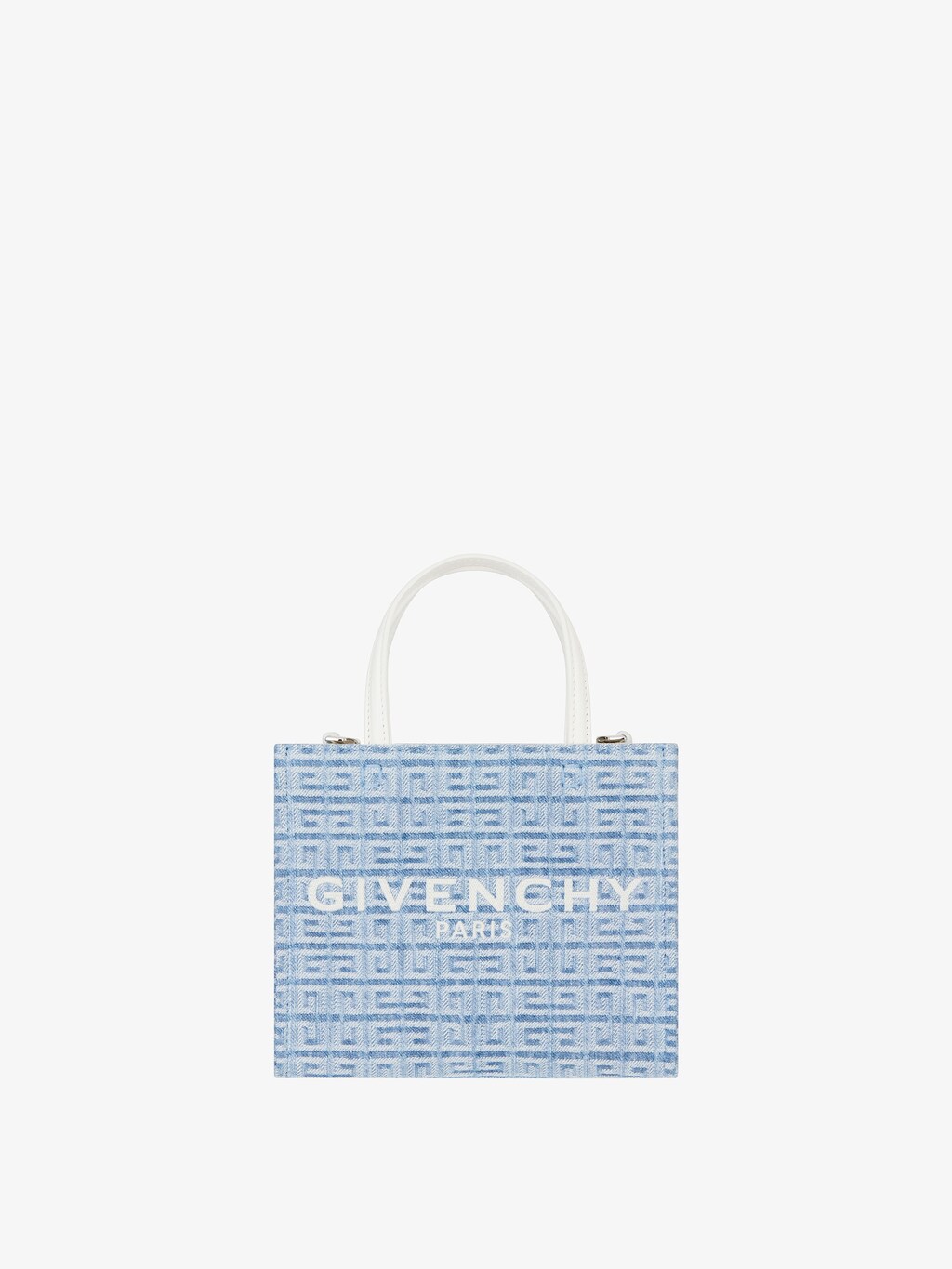 undefined | Mini G Tote shopping bag in 4G washed denim