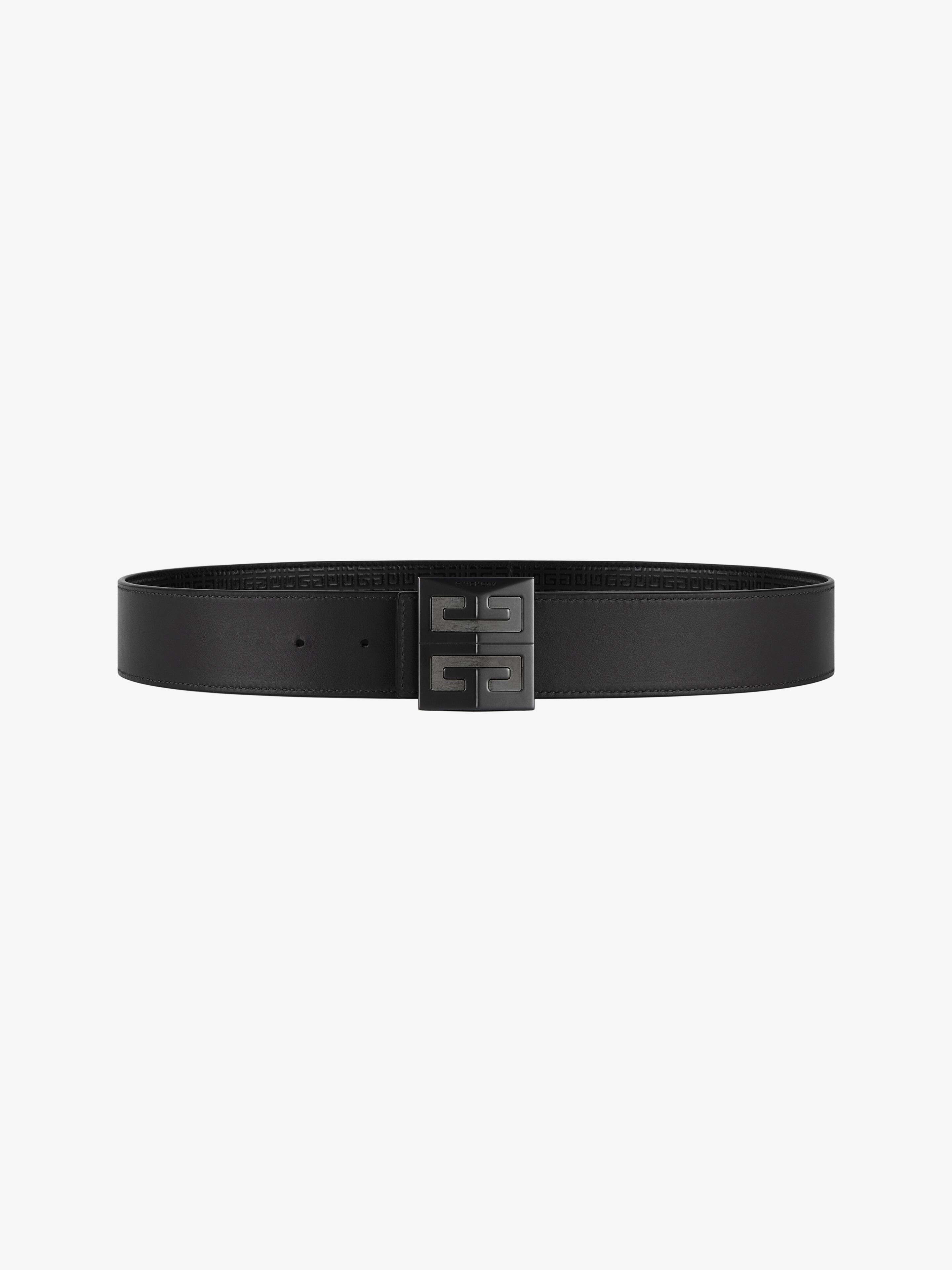 4G reversible belt in Micro 4G leather - black