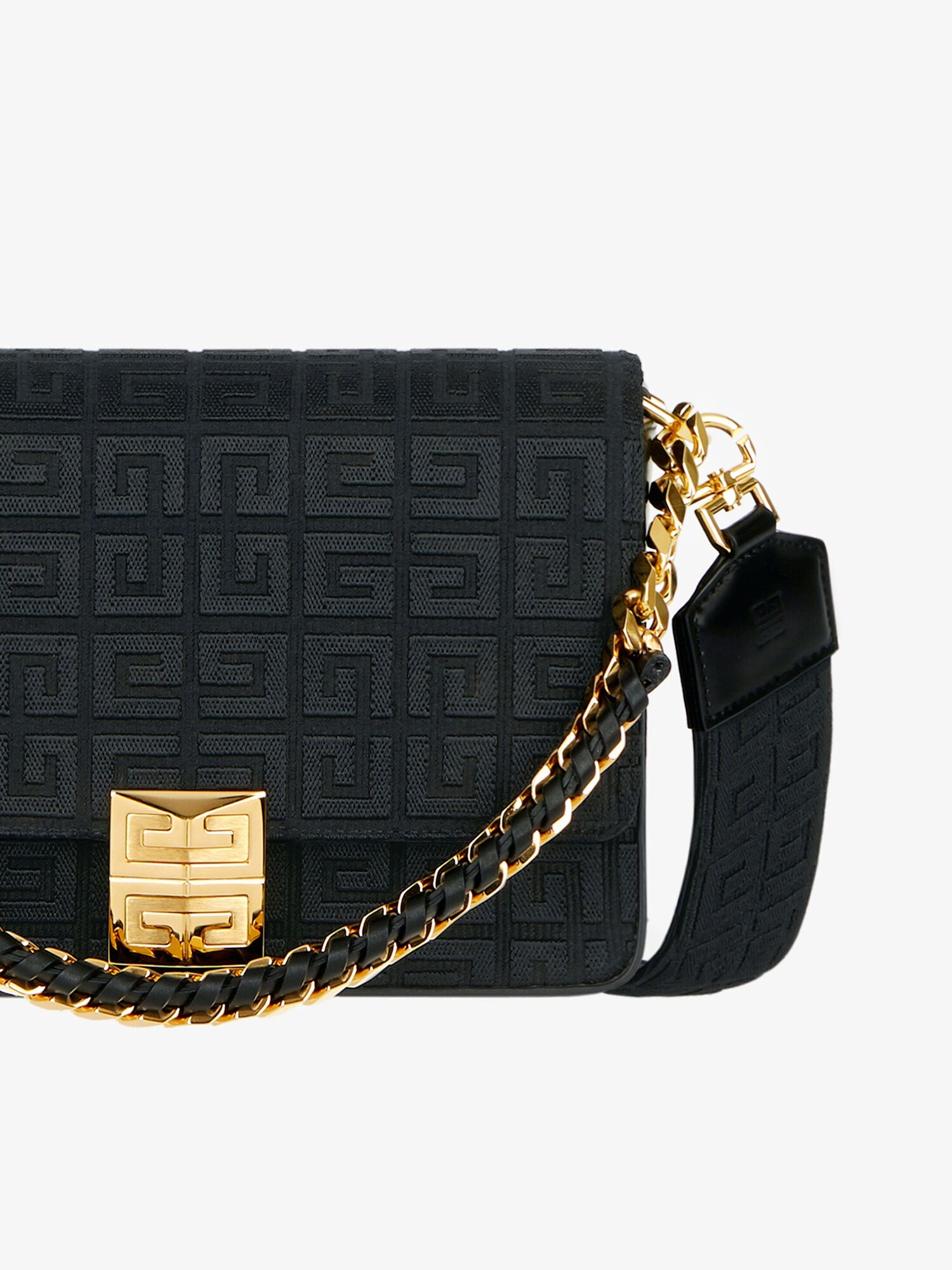 Medium 4G bag in 4G embroidery with chain in - black | Givenchy US