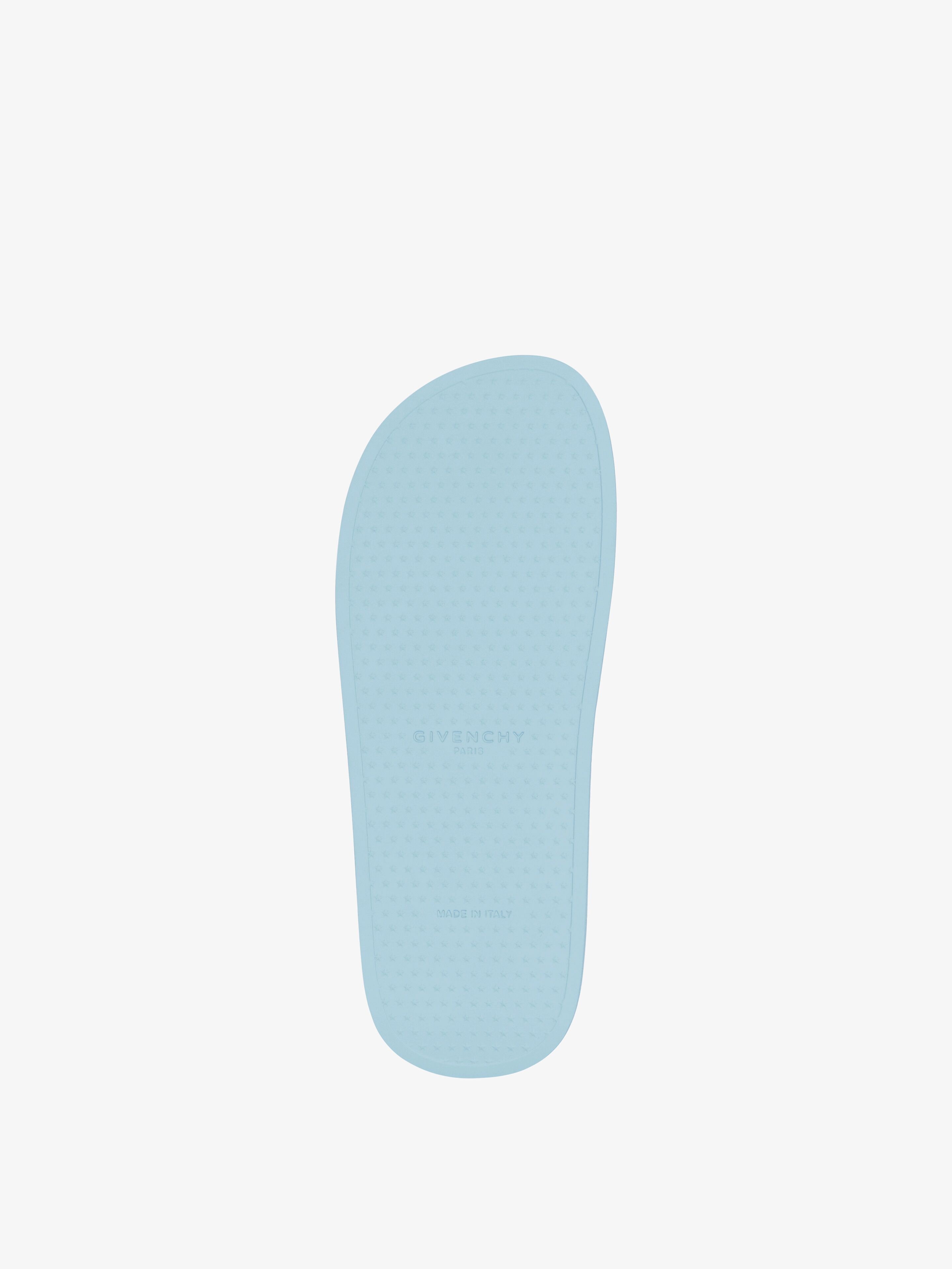 Slide flat sandals in rubber in - sky blue | Givenchy US