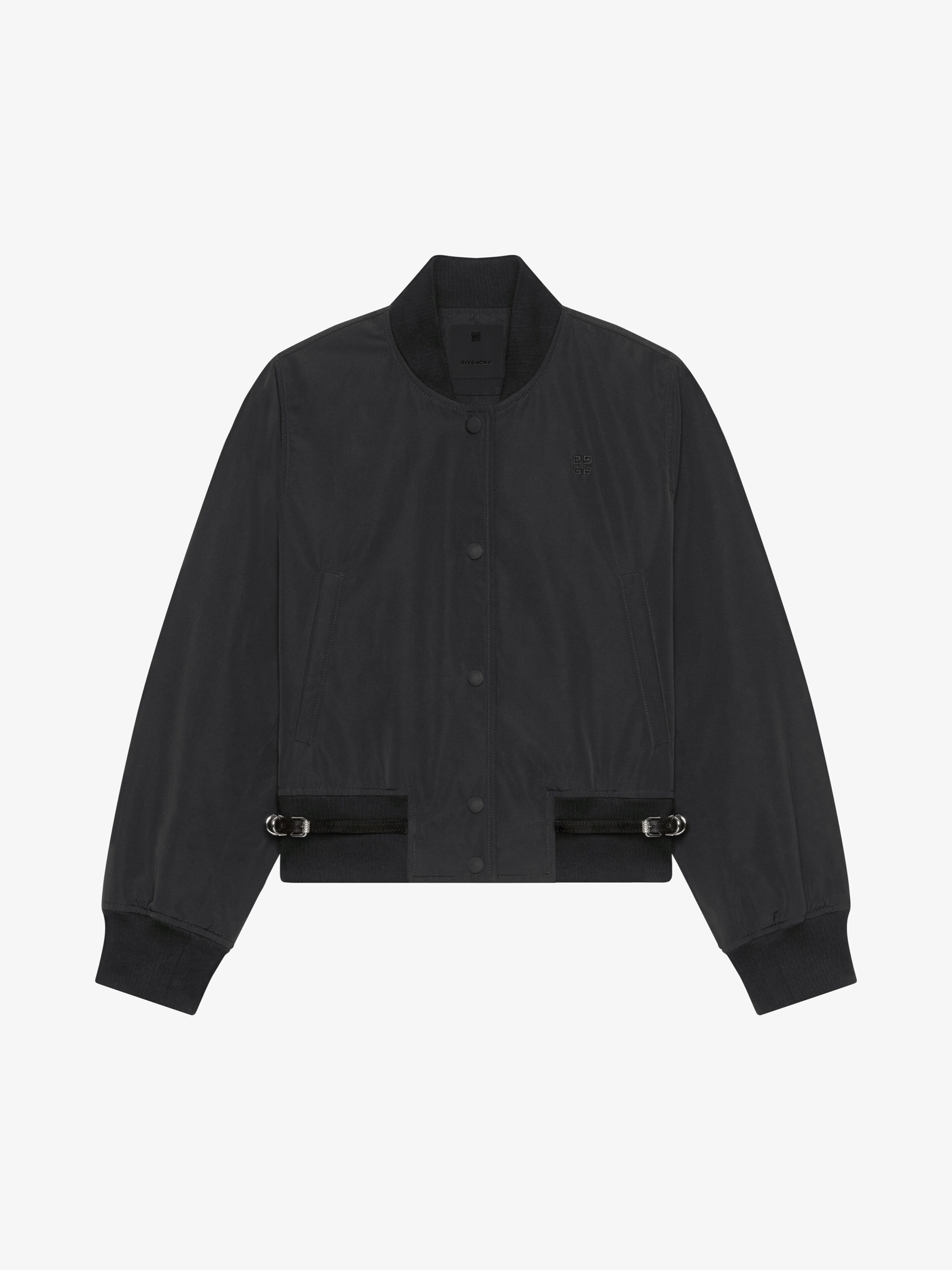 Givenchy - Blouson Varsity Voyou En Taffetas De Coton - Noir - pour Femme - Taille : 36
