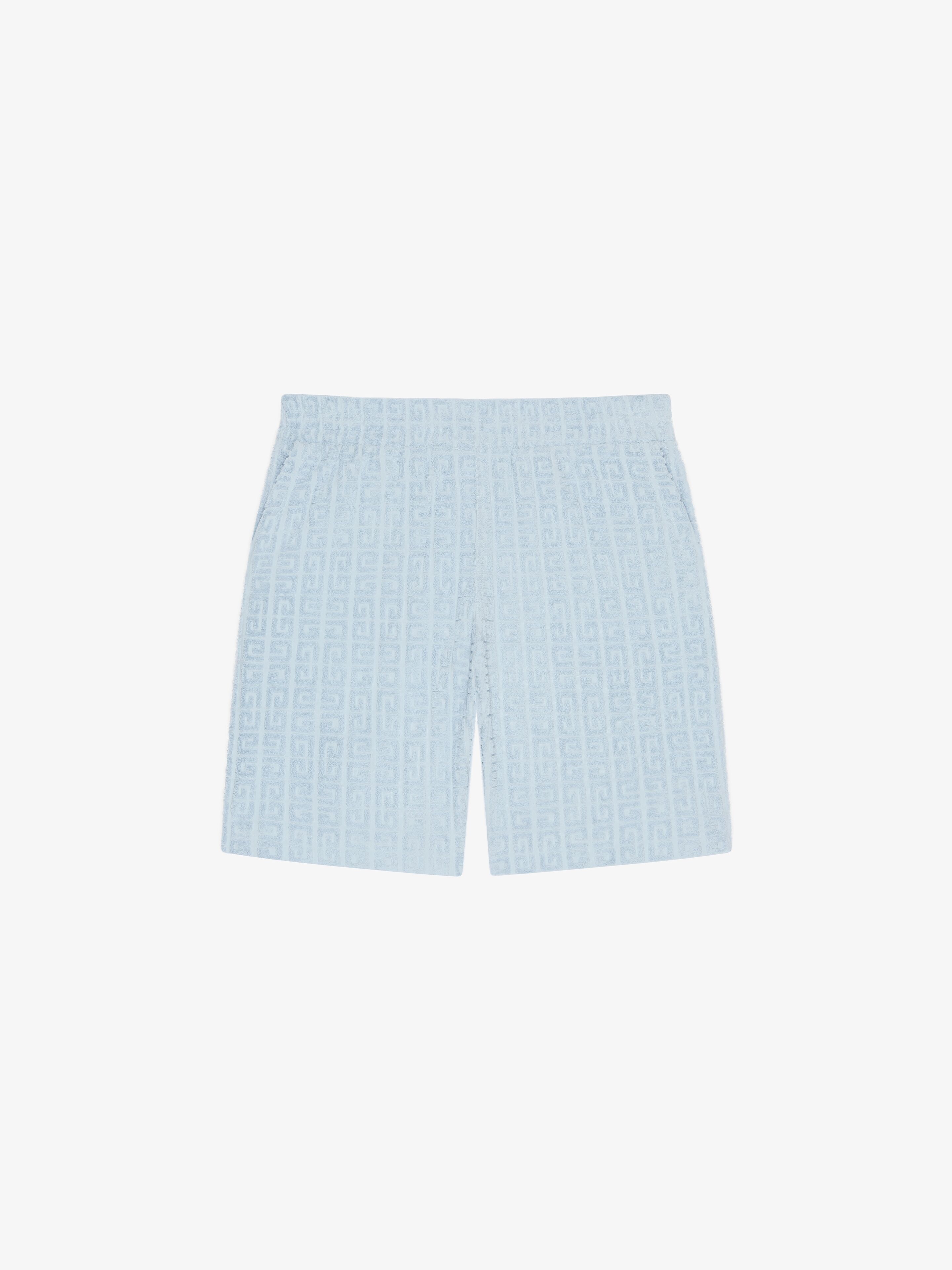 Shop Givenchy Bermuda Shorts In 4g Cotton Towelling In Blue