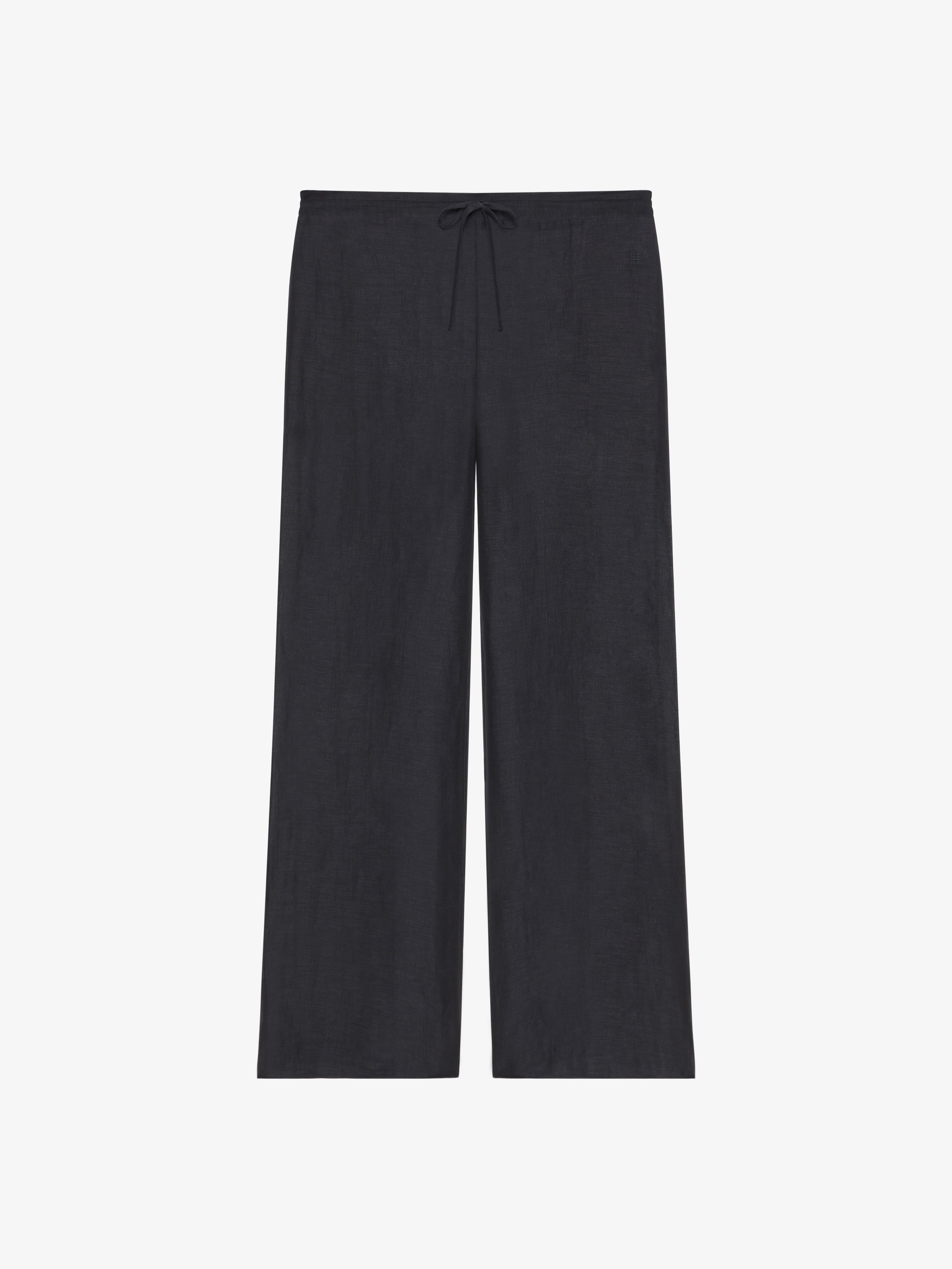 Givenchy - Pantalon En Soie Et Lin - Noir - pour Femme - Taille : 40