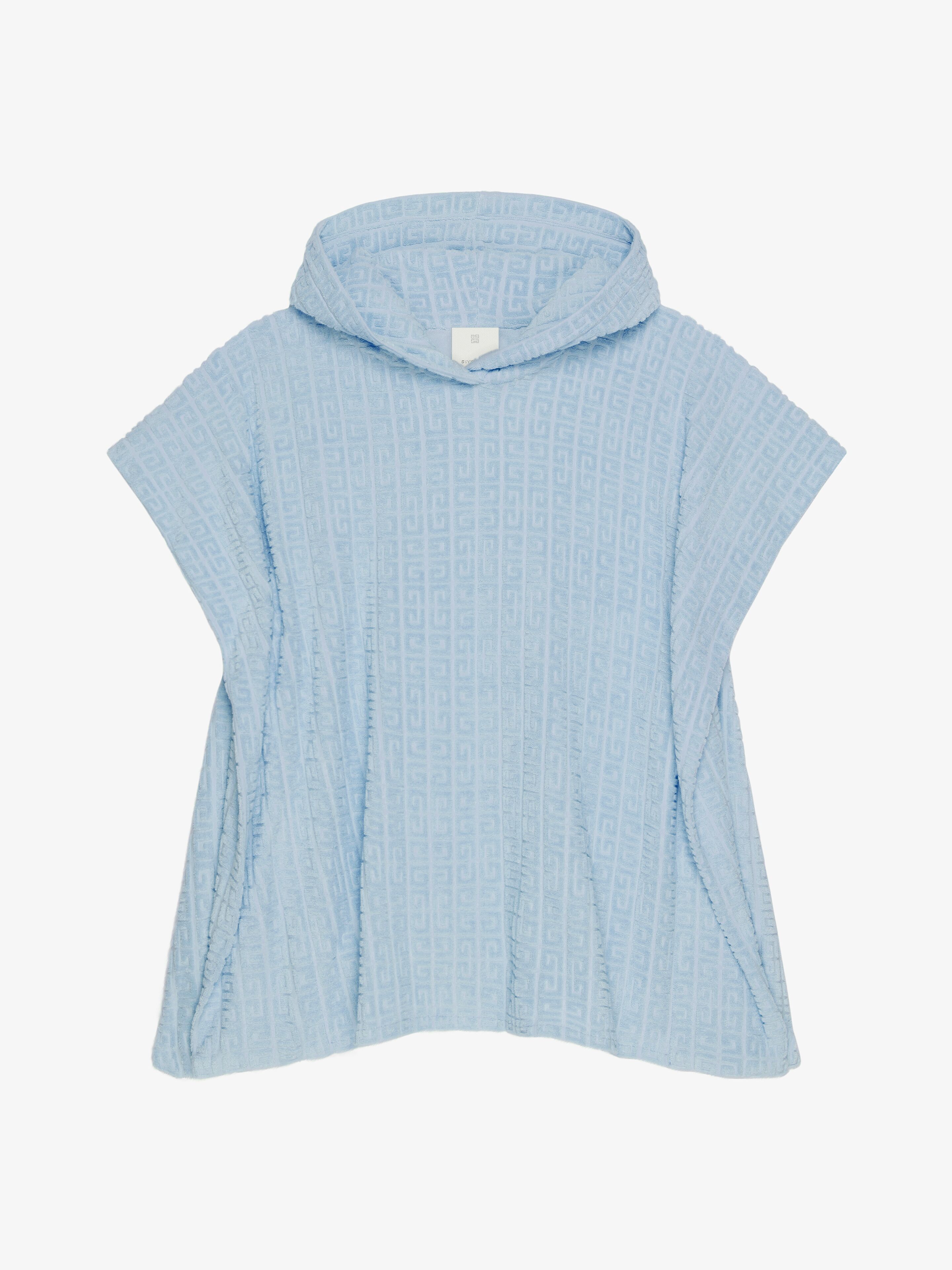 Givenchy - For Women - Poncho In 4G Cotton Towelling - Blue - For Women - Size: M
