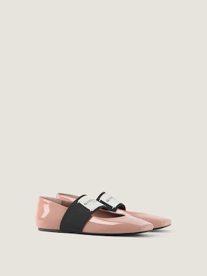 Ballerines Sliced Square en cuir vernis