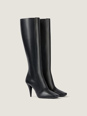 Bottes Sliced Square en cuir brillant