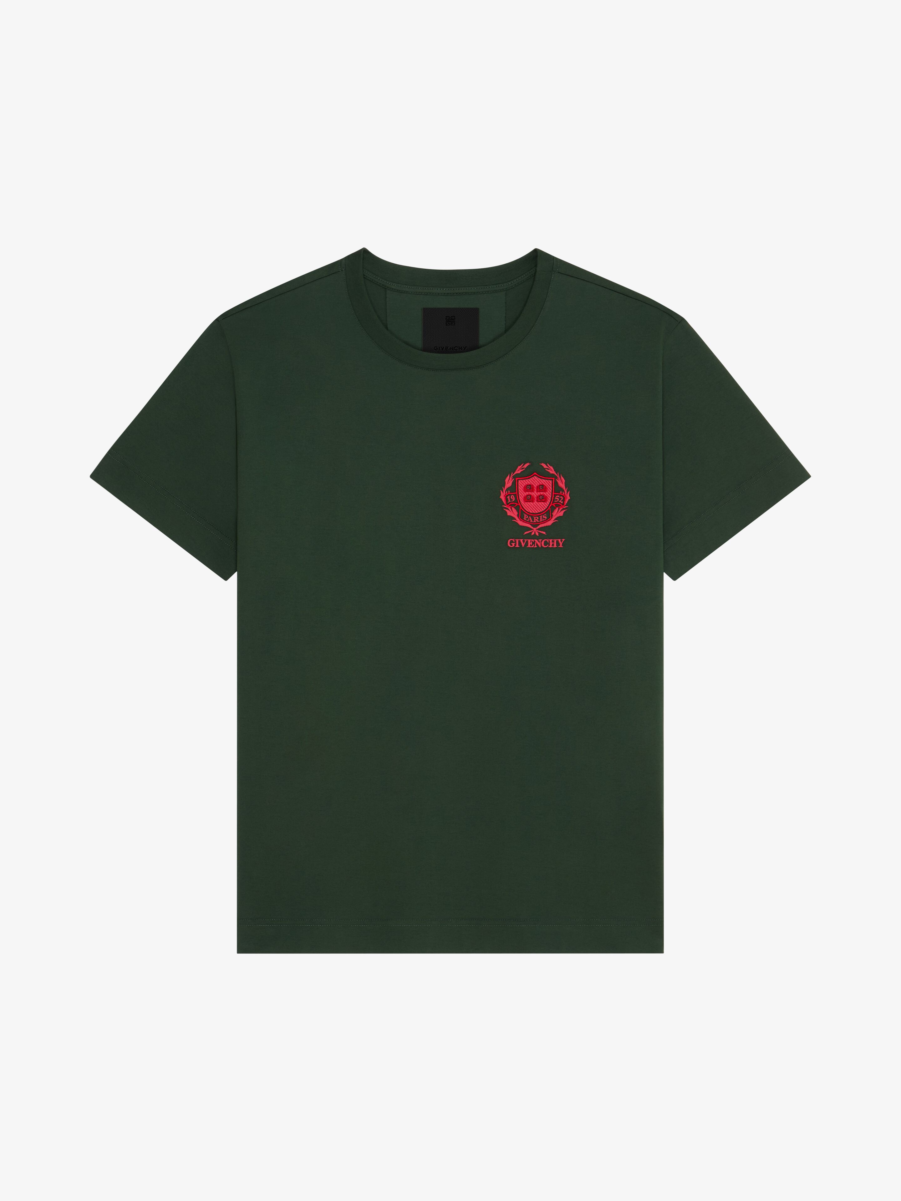 T-shirt Oversize Givenchy Crest En Coton - Vert - pour Homme - Taille : M