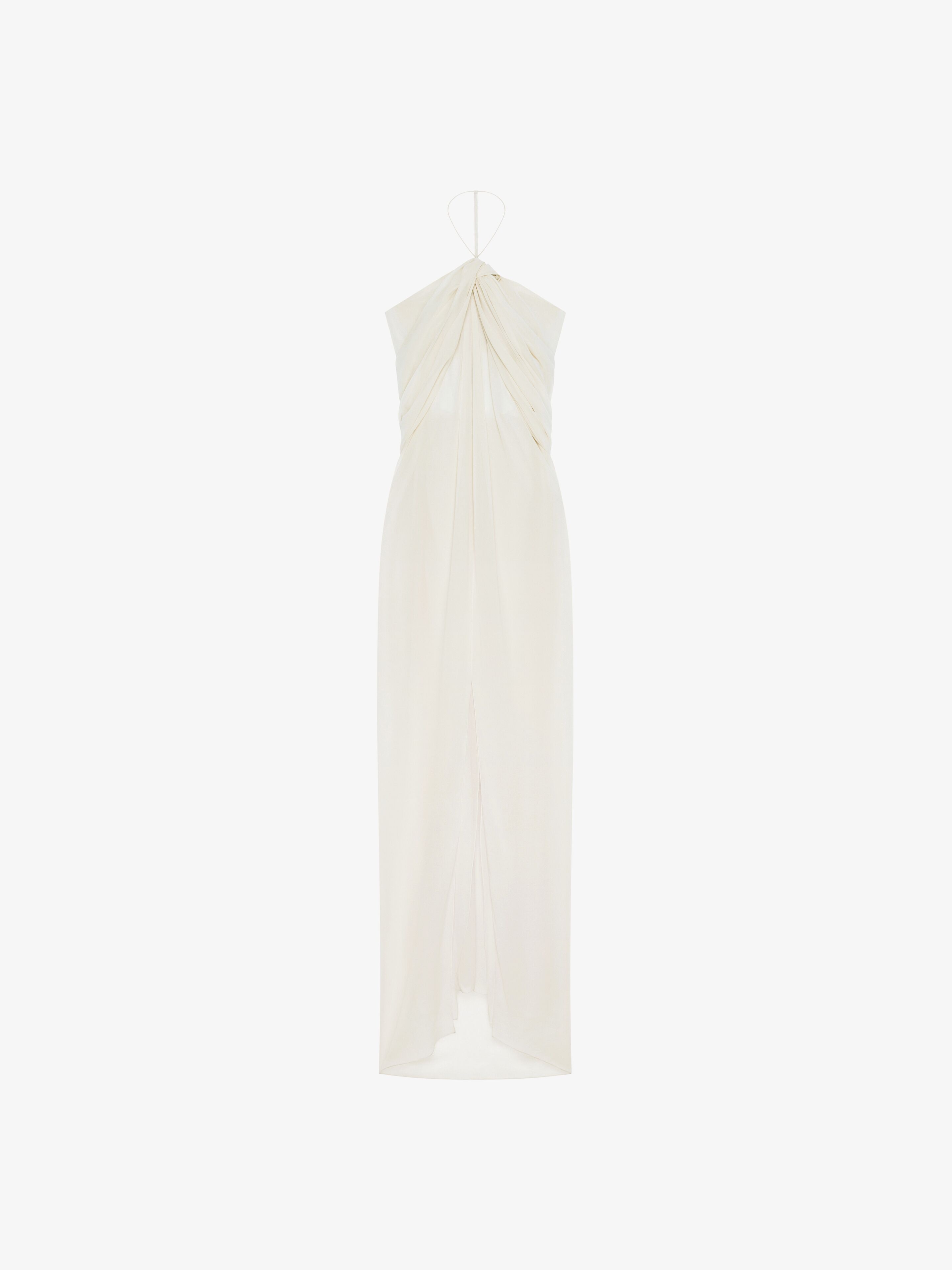 Shop Givenchy Evening Draped Dress In Silk With Crystals Détail