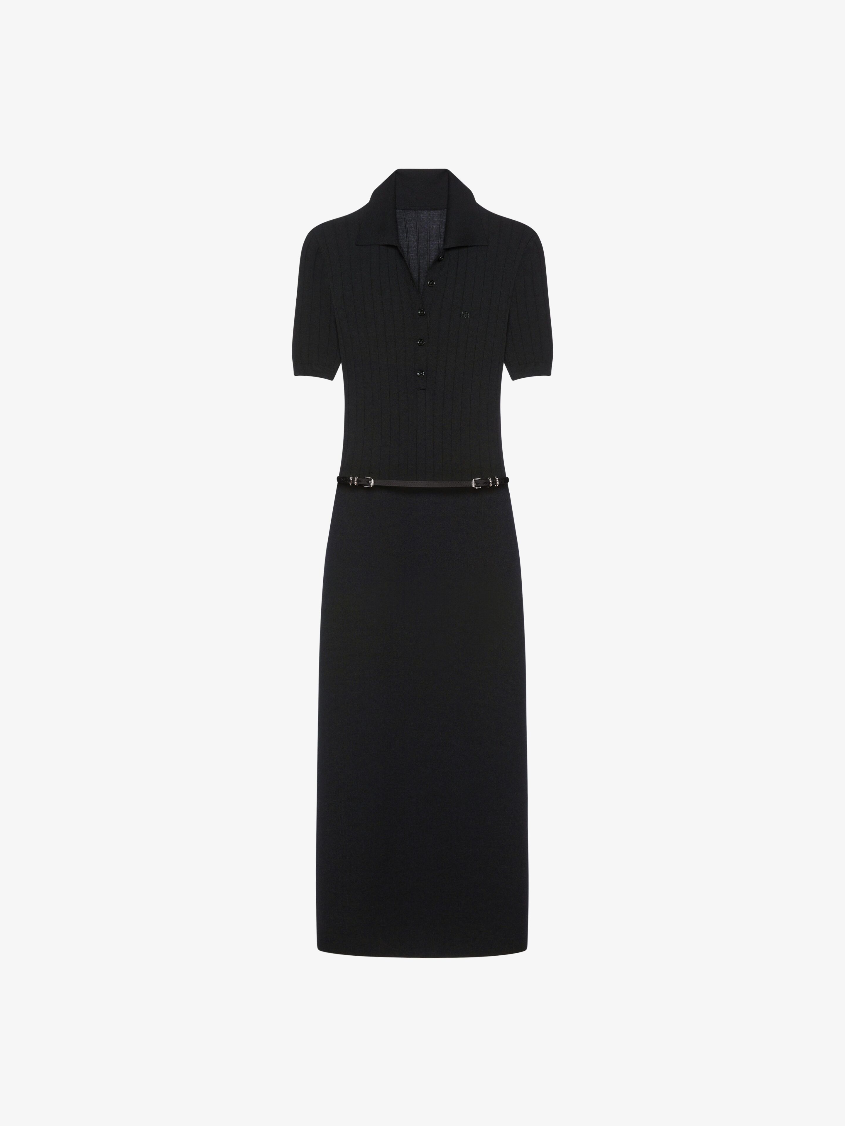 Shop Givenchy Voyou Polo Dress In Knit In Black