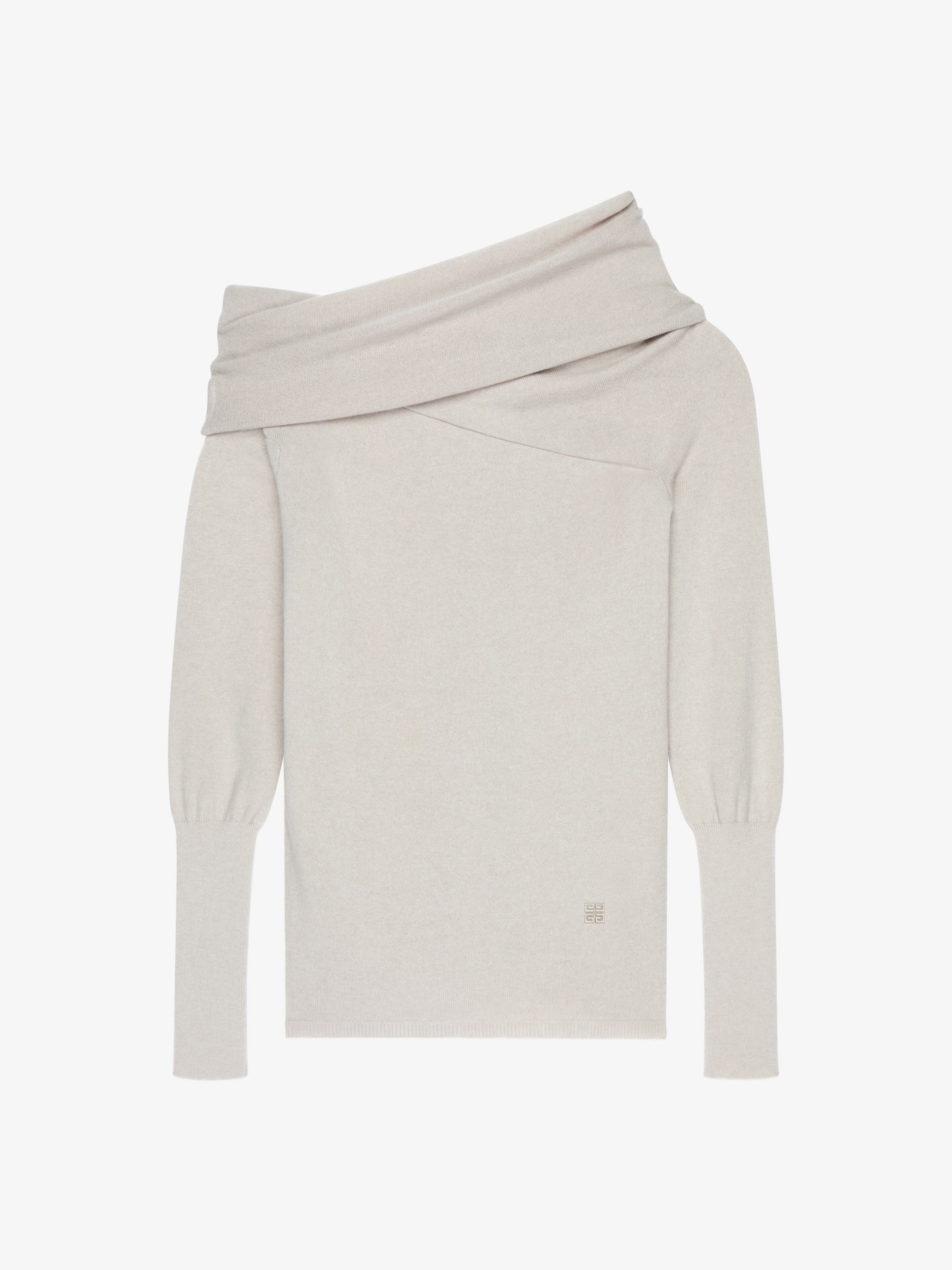 Shop Givenchy Pull Drapé Asymétrique En Laine Et Cachemire In Beige