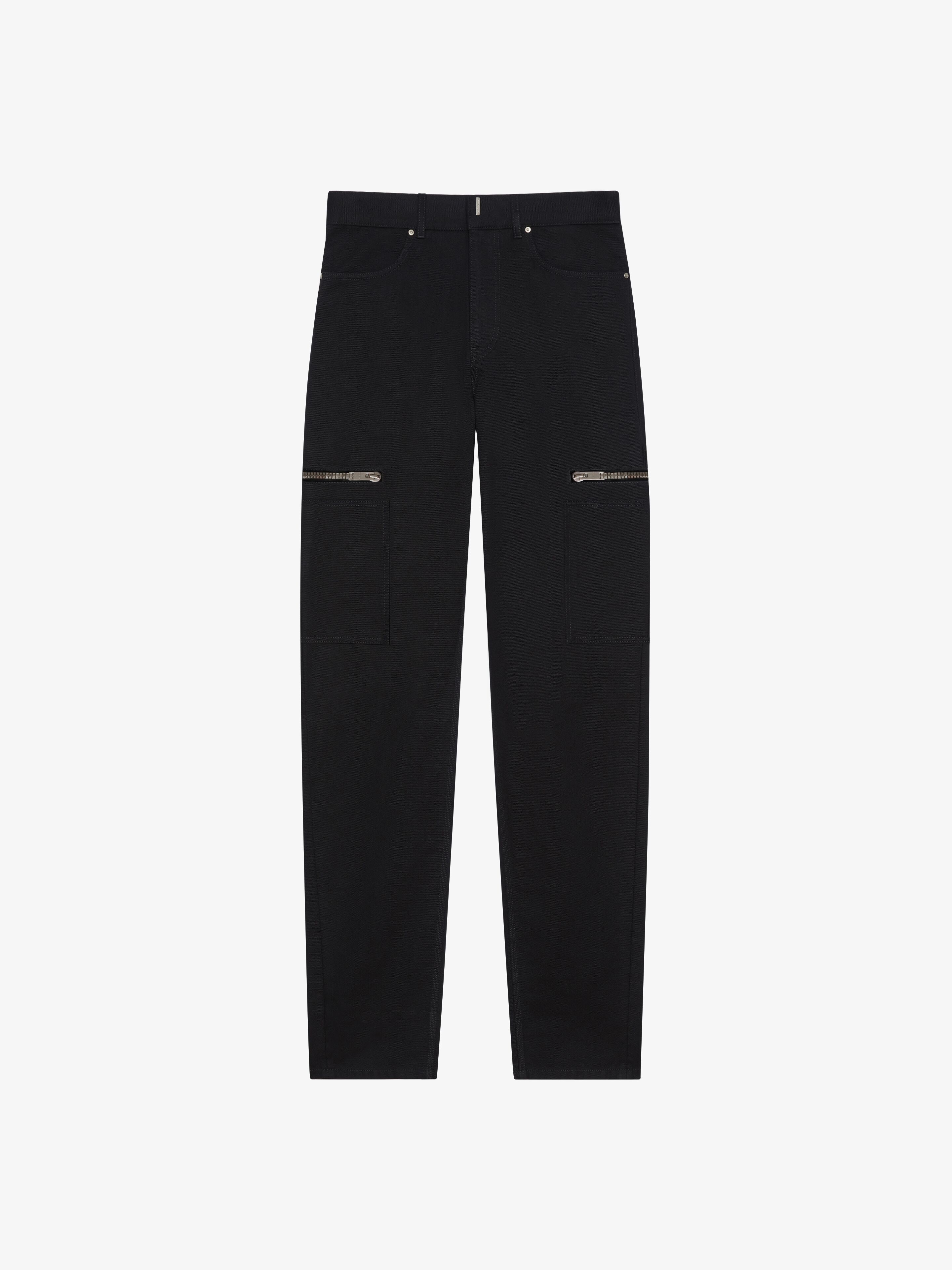 Shop Givenchy Loose Fit Cargo Pants In Denim In Black