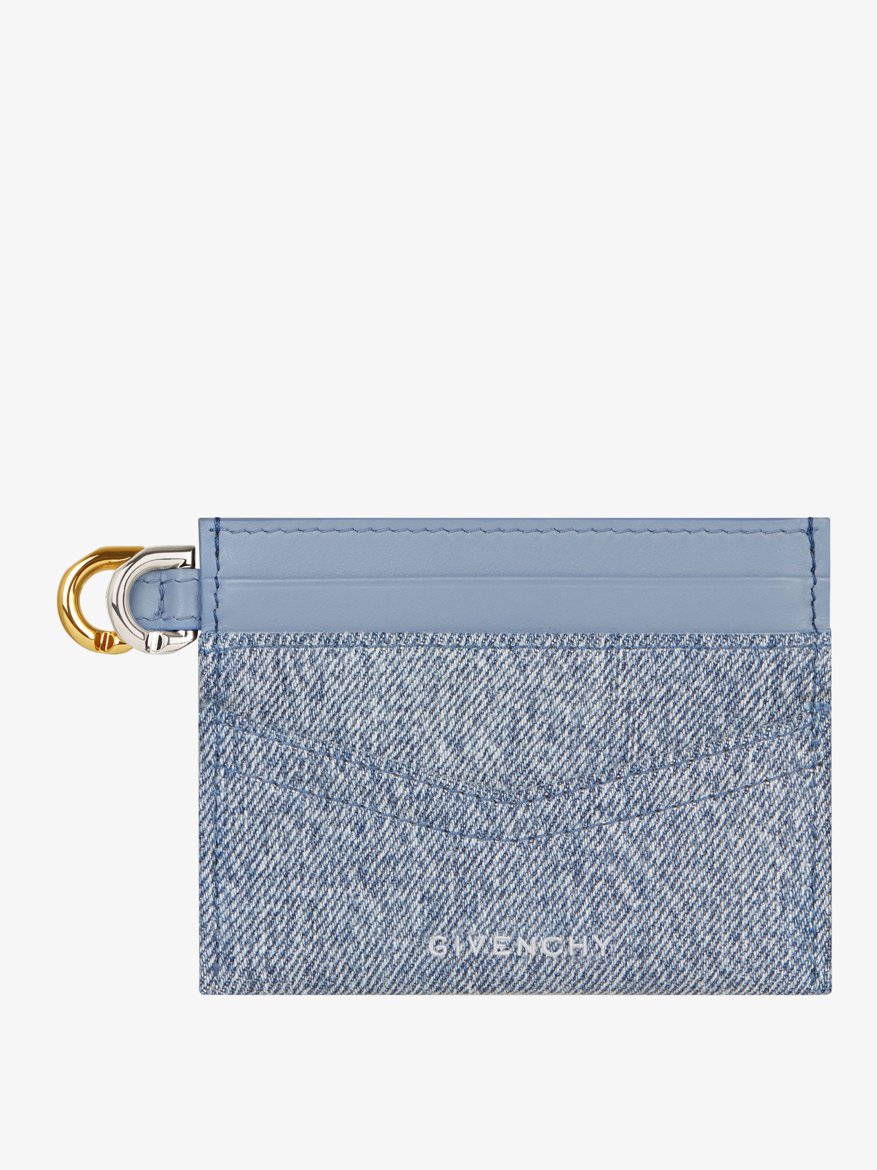 Voyou card holder in denim in - medium blue | Givenchy US Voyou card holder in denim in - medium blue | Givenchy US