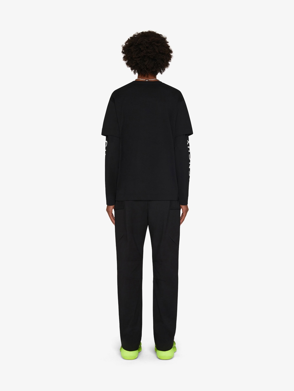 GIVENCHY double layered t-shirt in cotton - black | Givenchy US