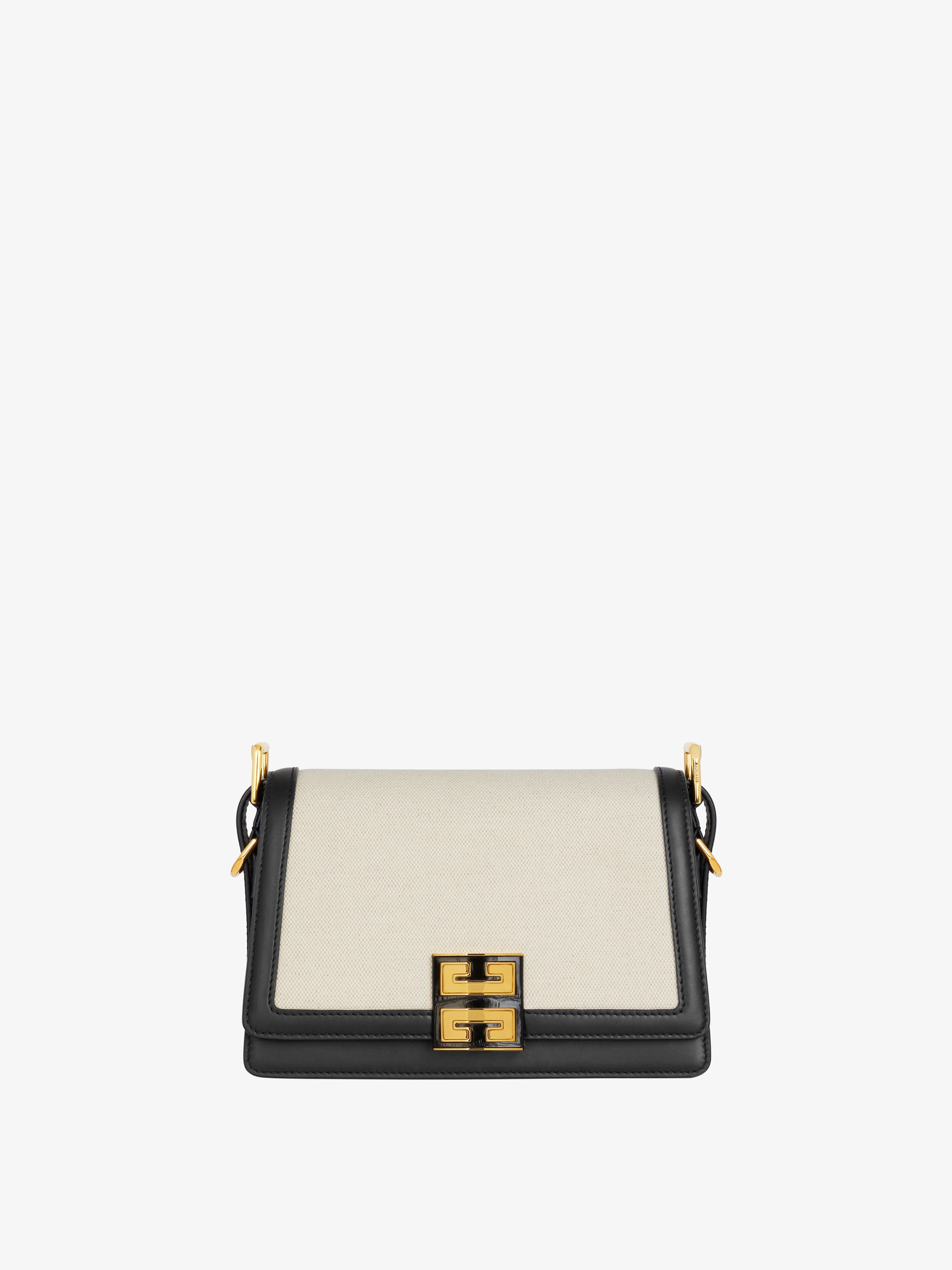Givenchy Medium 4g Crossbody Bag In Grained Leather And Canvas In Multicolor