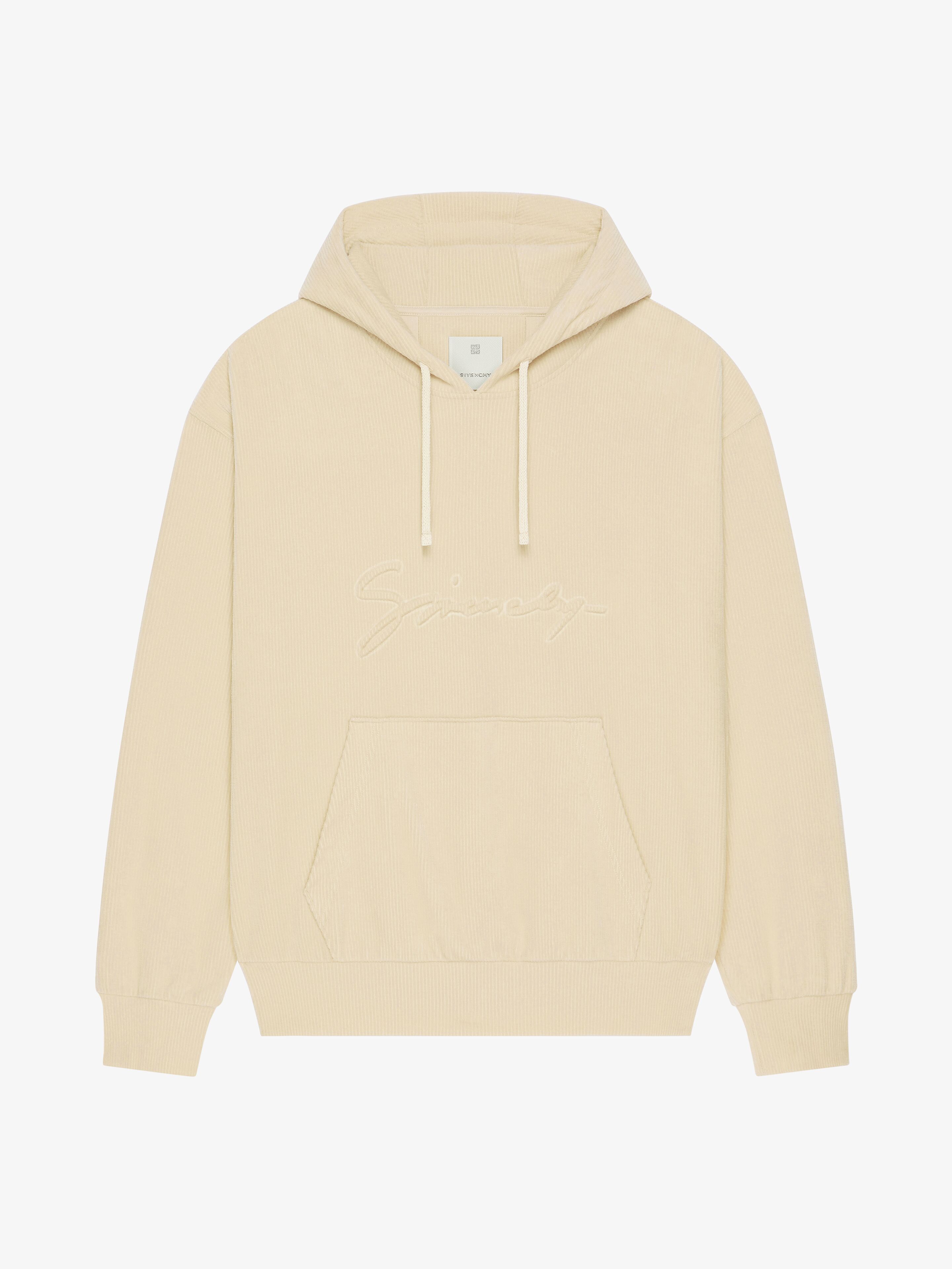 Givenchy Hoodie In Velvet In Beige