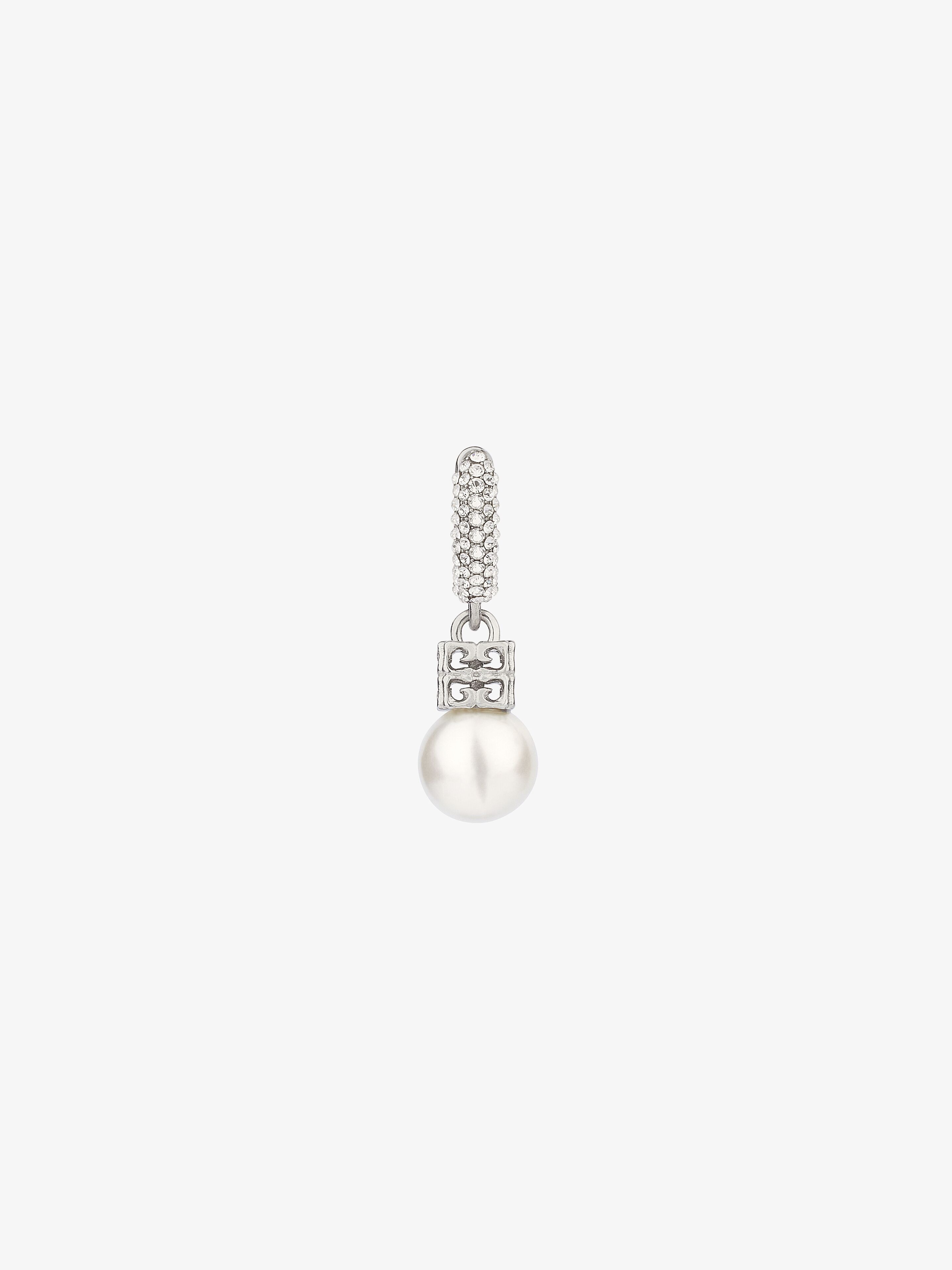 Shop Givenchy Bague D'oreille Pearl En Métal Avec Cristaux In Multicolor