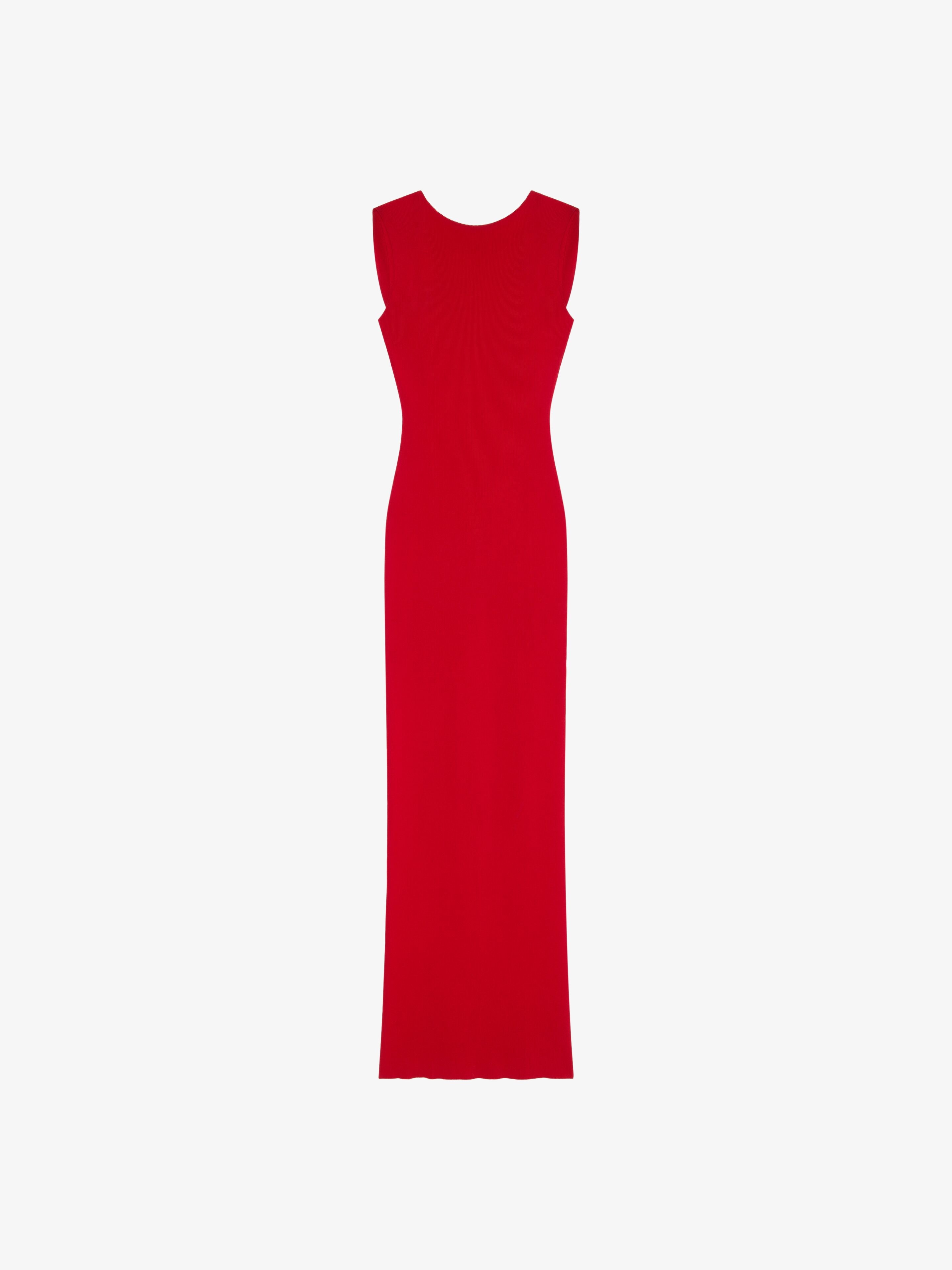 Shop Givenchy Dress In Knit With Open Back In Poppy Red