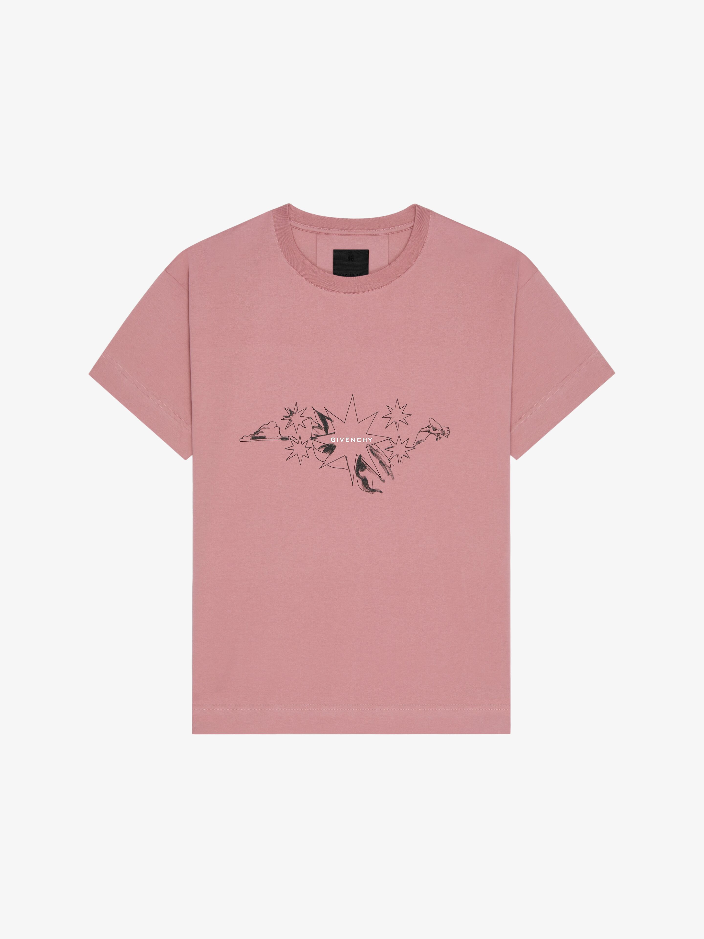 Shop Givenchy Boxy Fit T-shirt In Cotton  Tarot In Pink