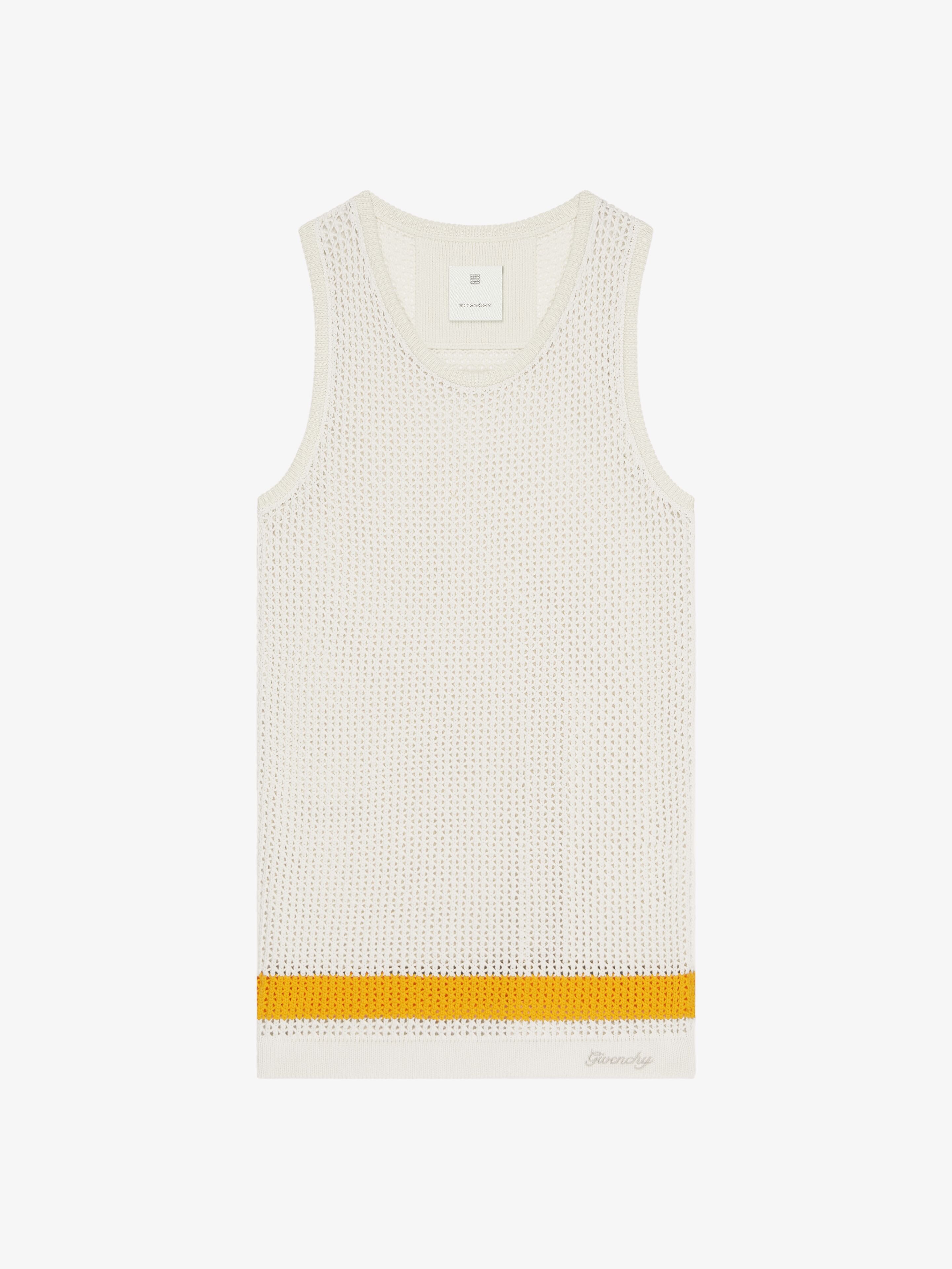 Shop Givenchy Tank Top In Crochet In White