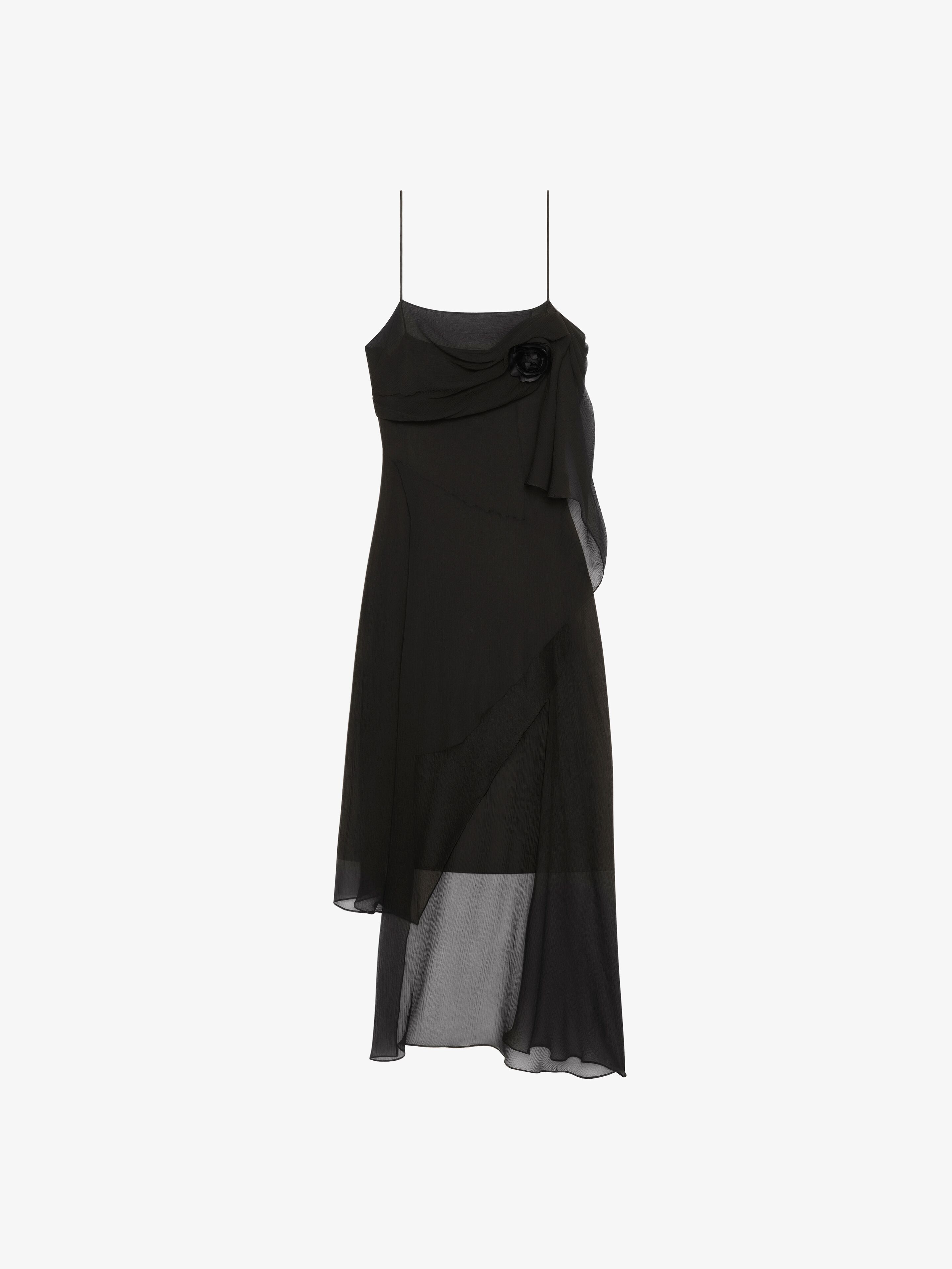 Givenchy - Robe À Bretelles En Mousseline - Noir - pour Femme - Taille : 34