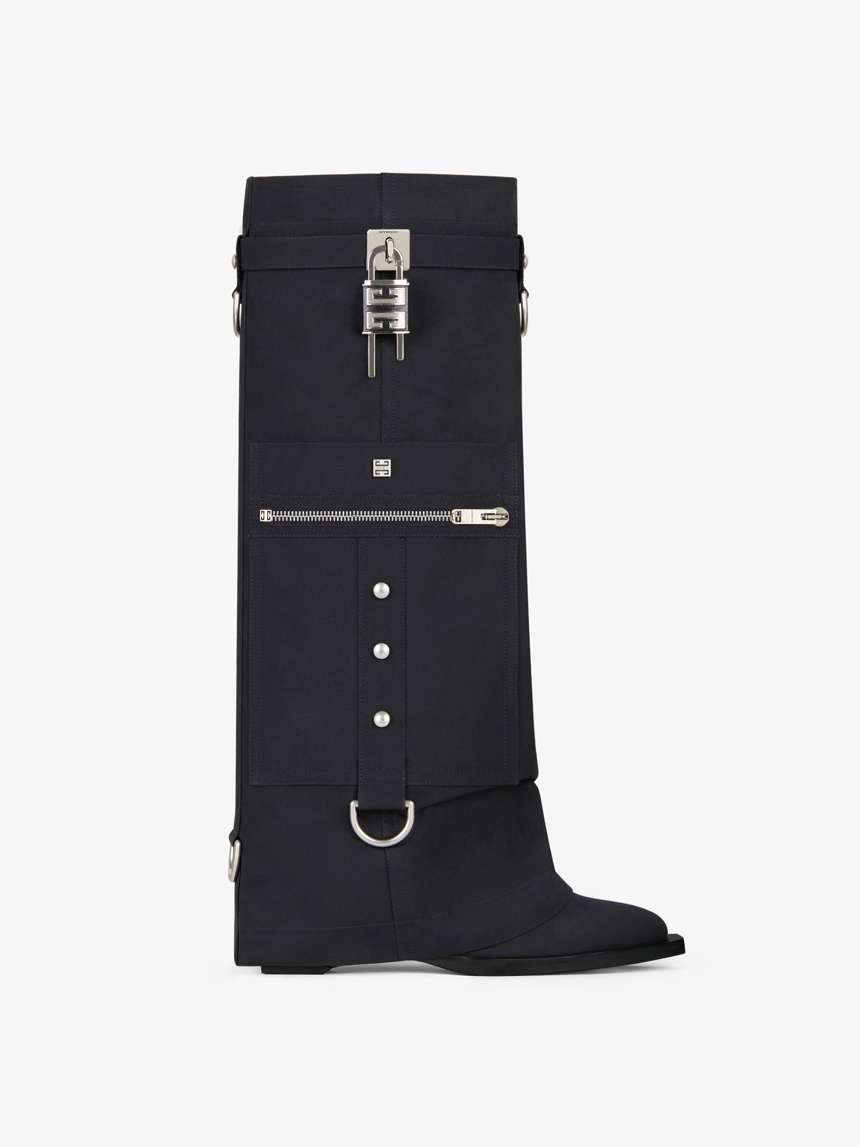 GIVENCHY SHARK LOCK COWBOY BOOTS WITH POCKET AND BUCKLES