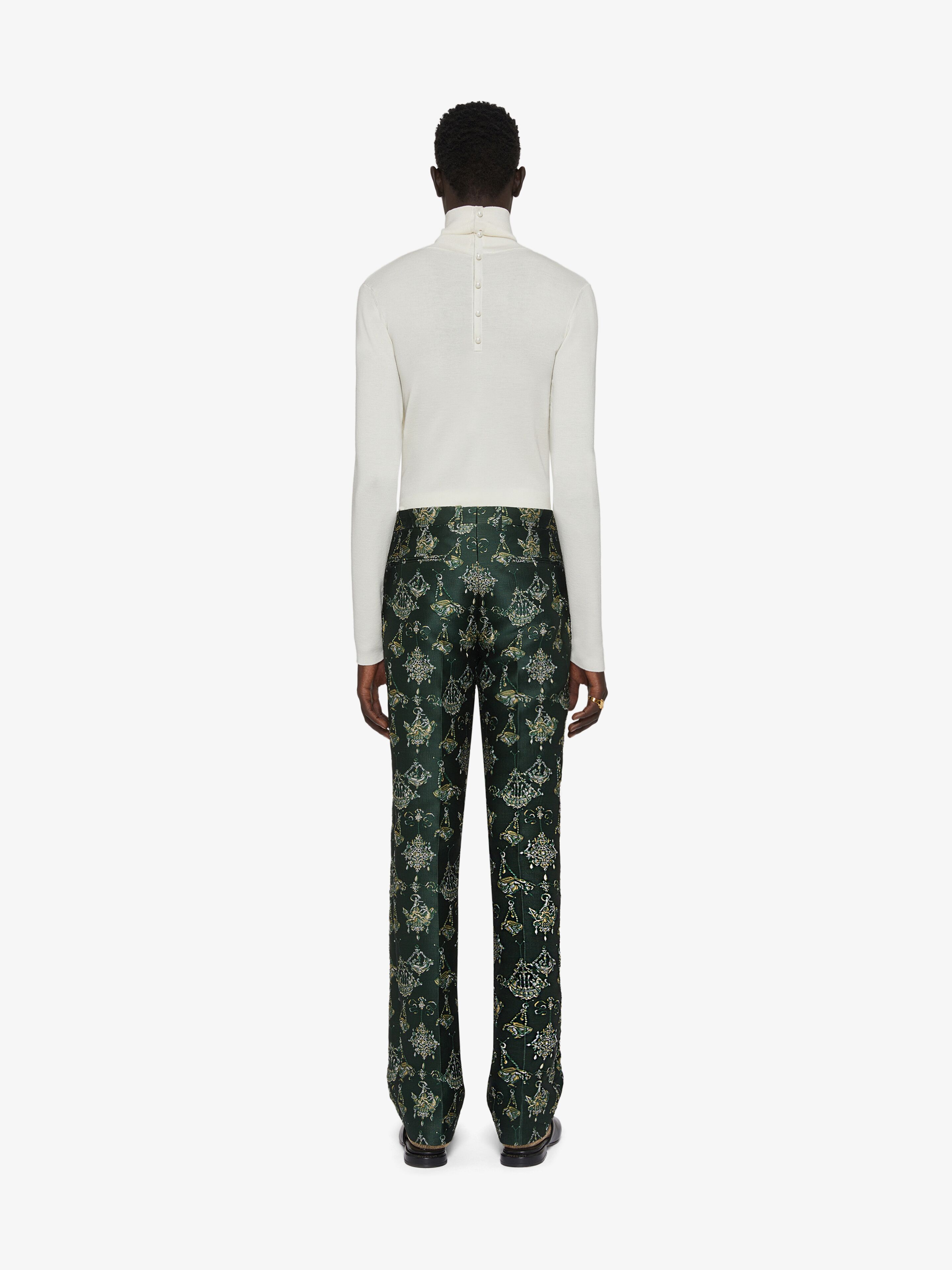 Turtleneck sweater in wool and silk with pearls in natural Givenchy US