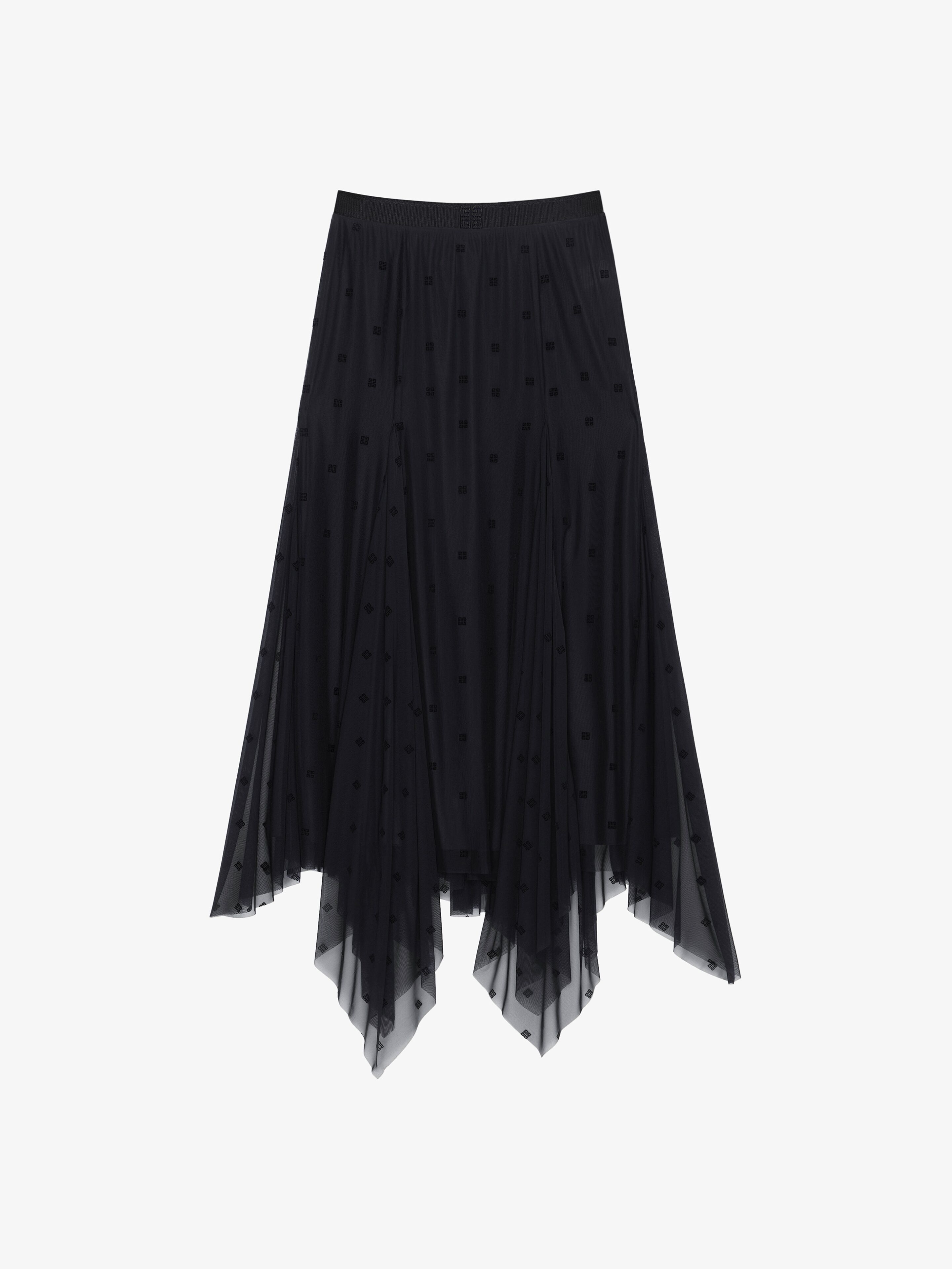 Givenchy Asymmetrical Skirt In 4g Tulle In Black