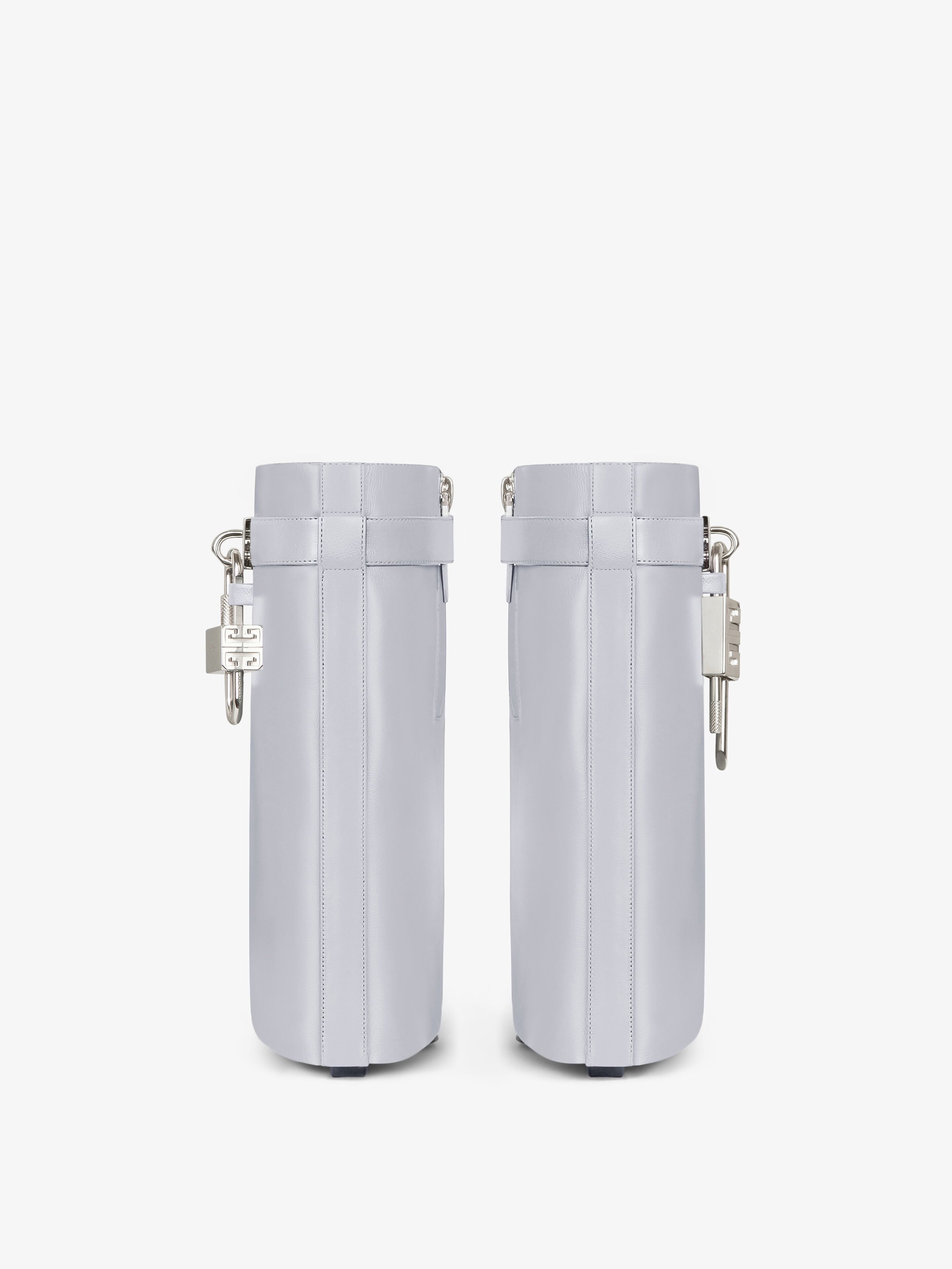 Shark Lock ankle boots in leather in - light grey | Givenchy US