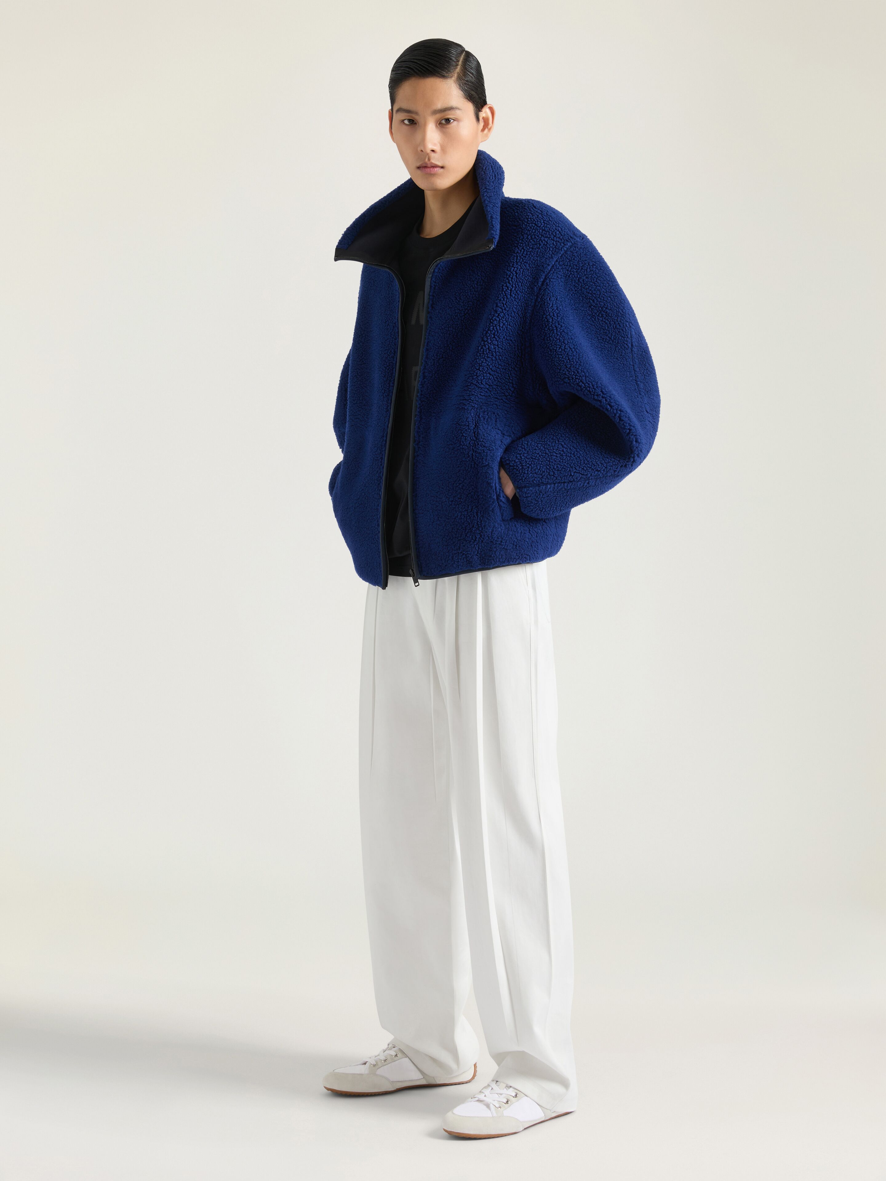 Bomber in wool fleece with GIVENCHY Paris embroidery