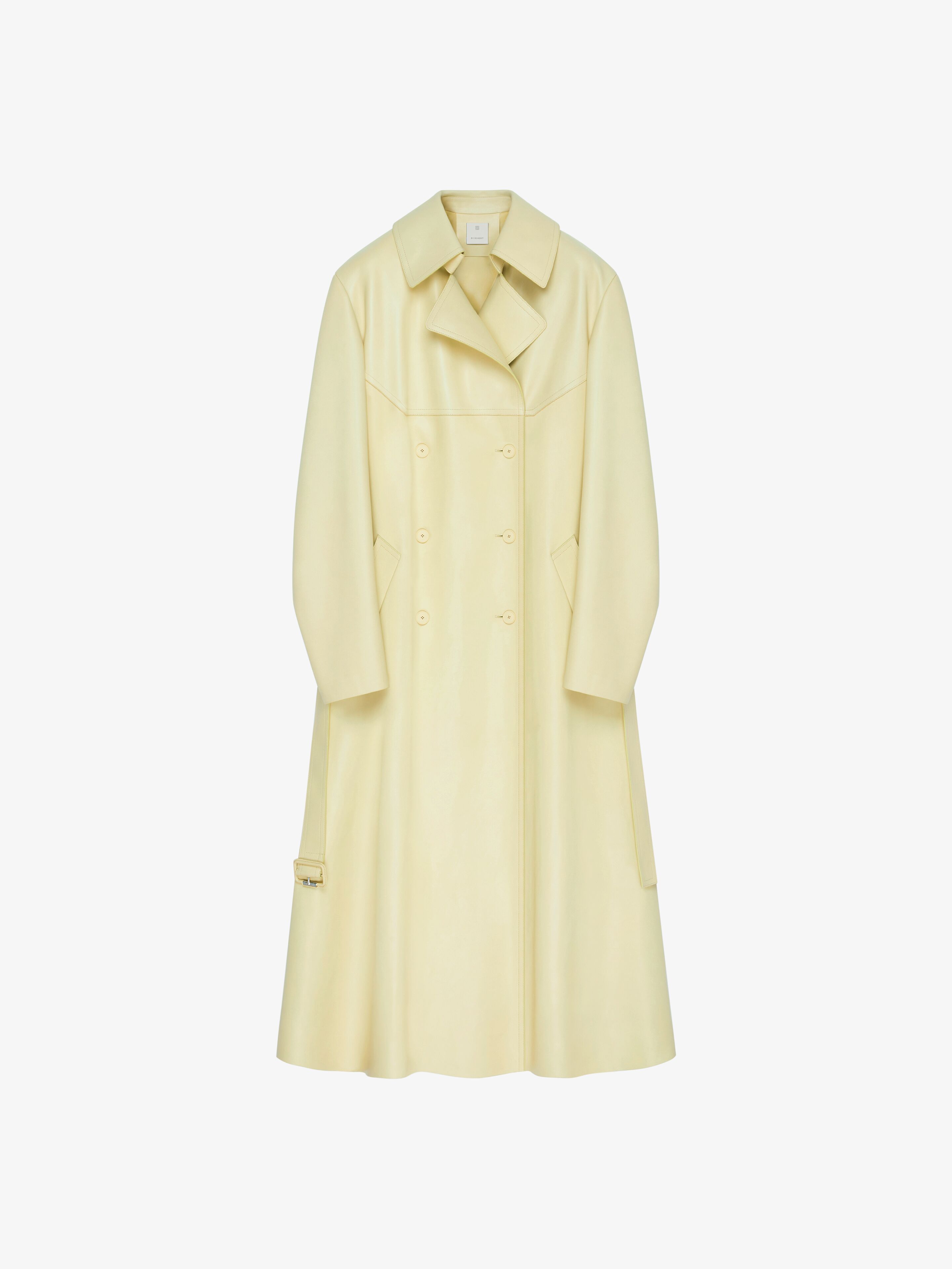 Givenchy Trench-coat En Cuir In Yellow