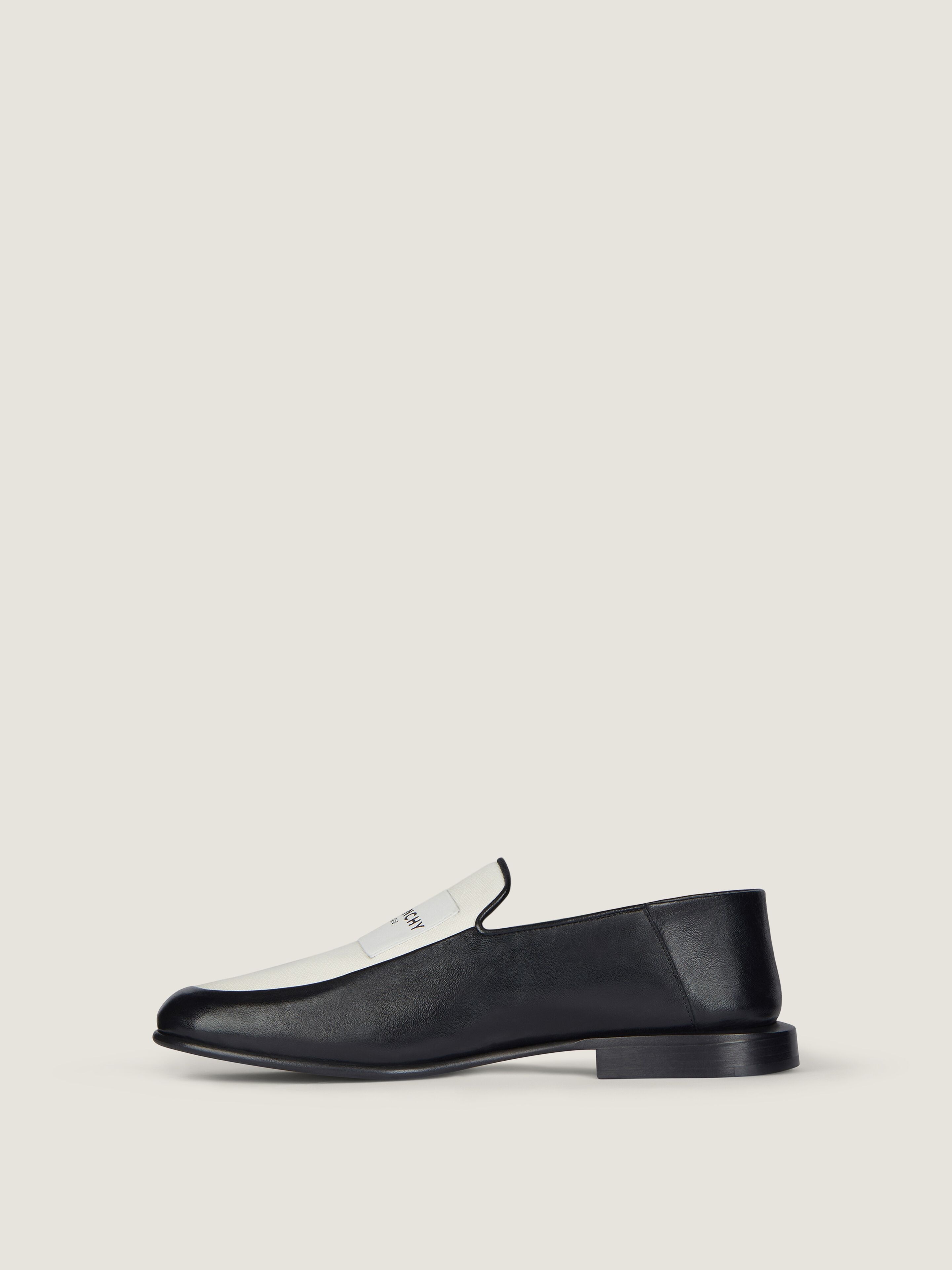 Label loafers in leather and canvas in - black/natural